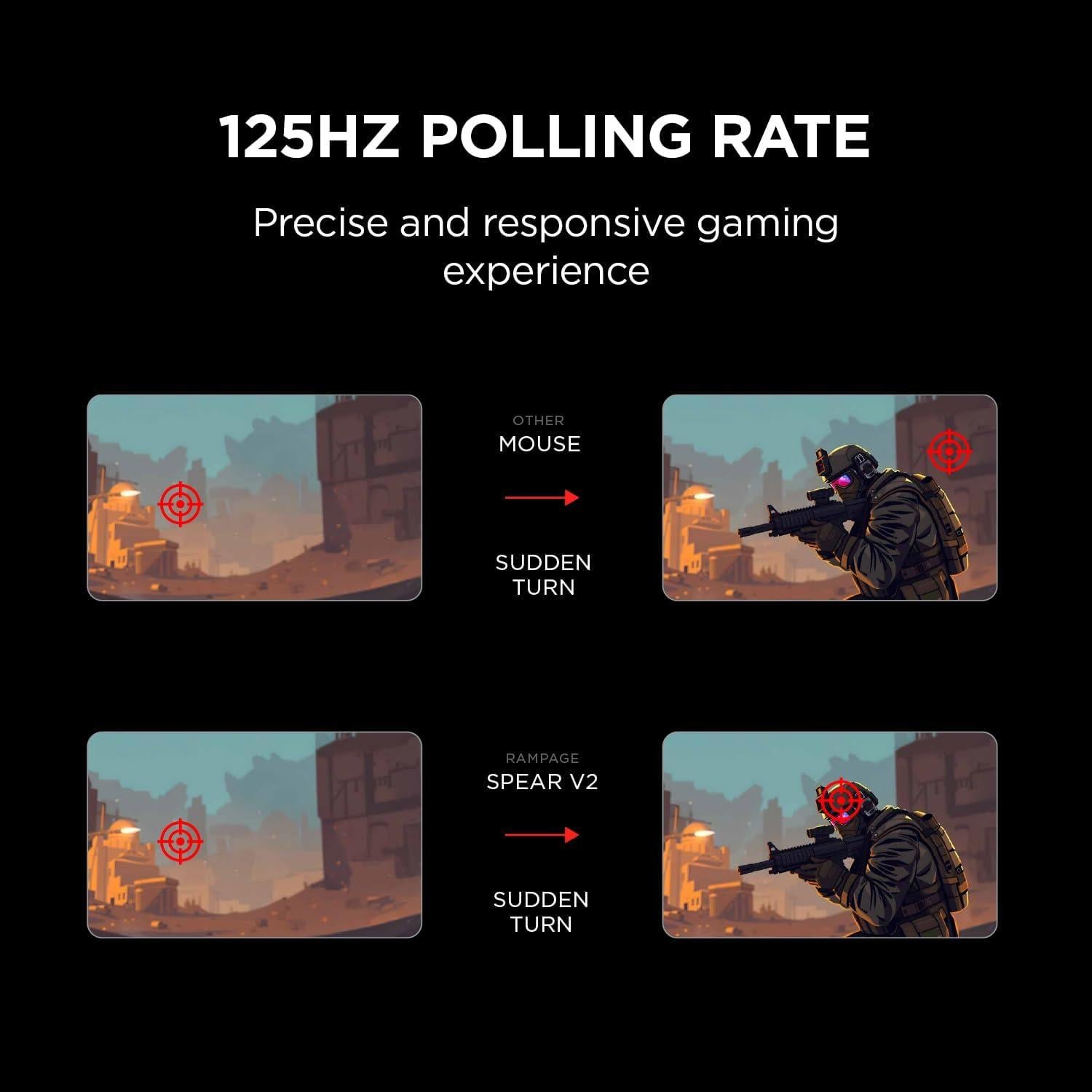 Ratón Gaming Rampage Spear V2 Negro con Cable RGB 12800 DPI