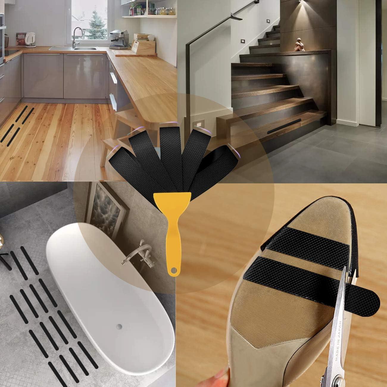 Tiras Antideslizantes Kyerivs 24 Pcs 20.32x2.03 cm Negro