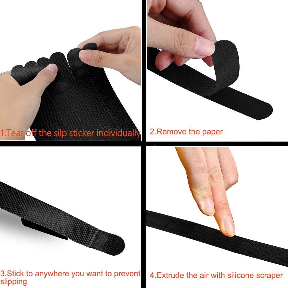 Tiras Antideslizantes Kyerivs 24 Pcs 20.32x2.03 cm Negro