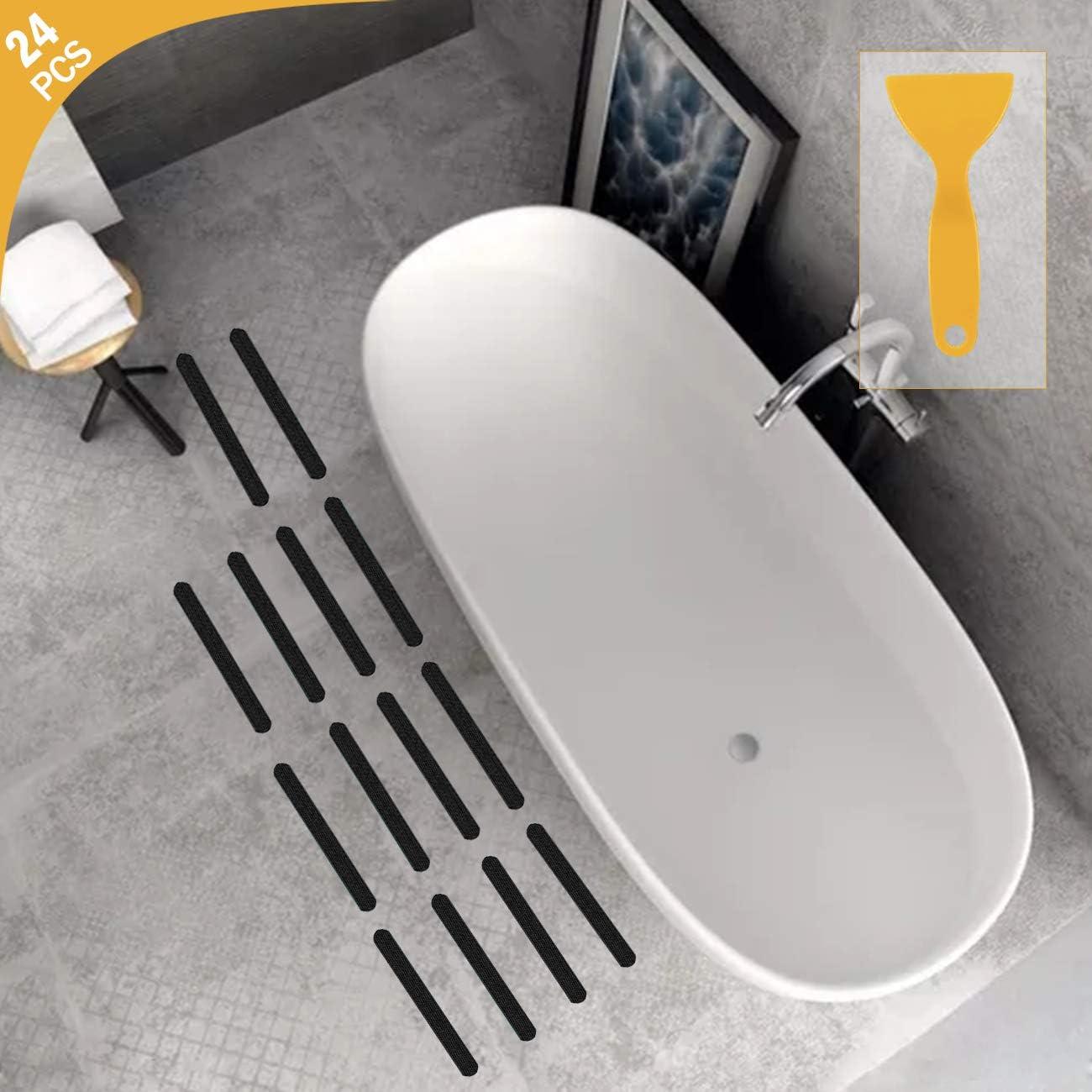 Tiras Antideslizantes Kyerivs 24 Pcs 20.32x2.03 cm Negro