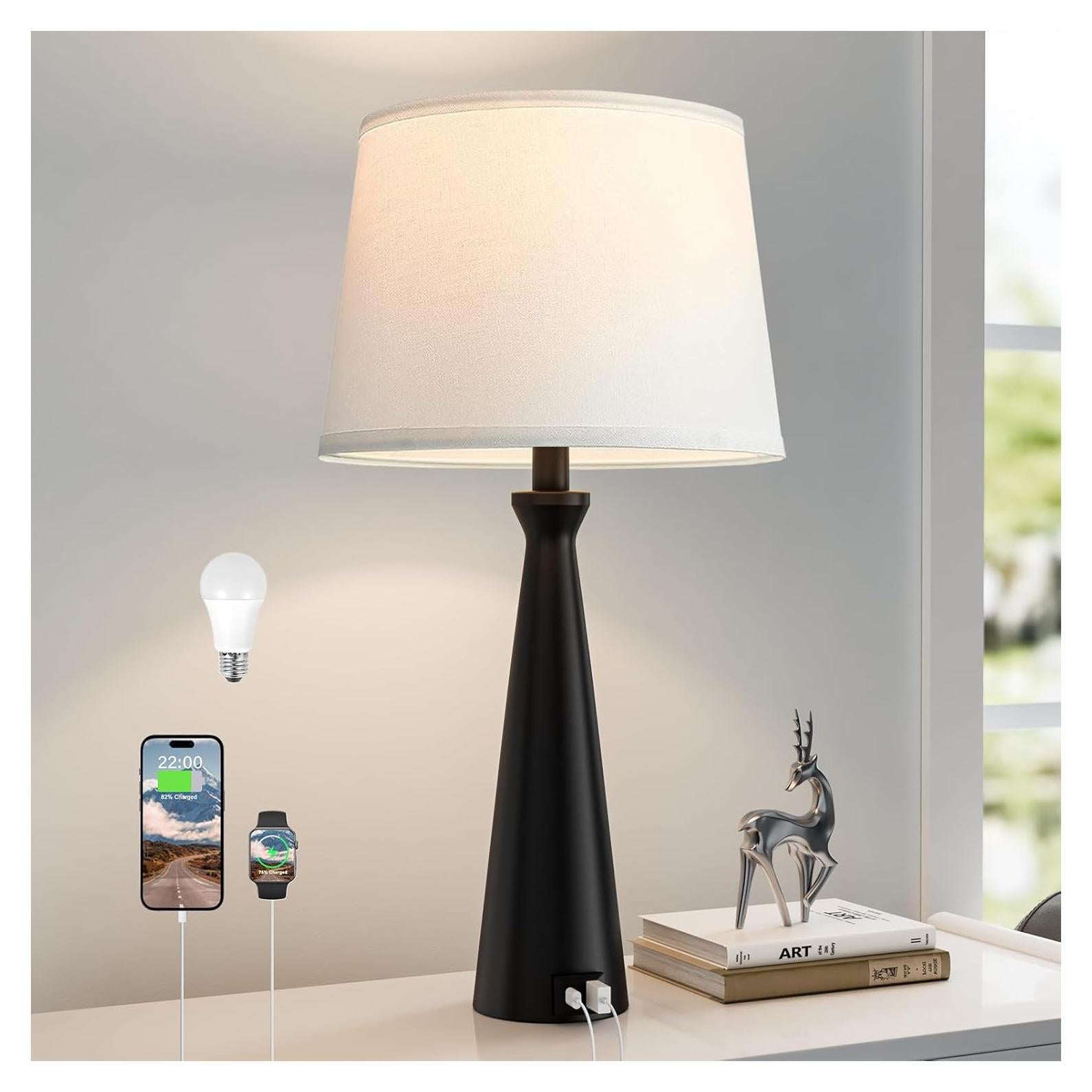 Lámpara de Mesa Táctil Seealle - Regulable 3 Niveles con USB