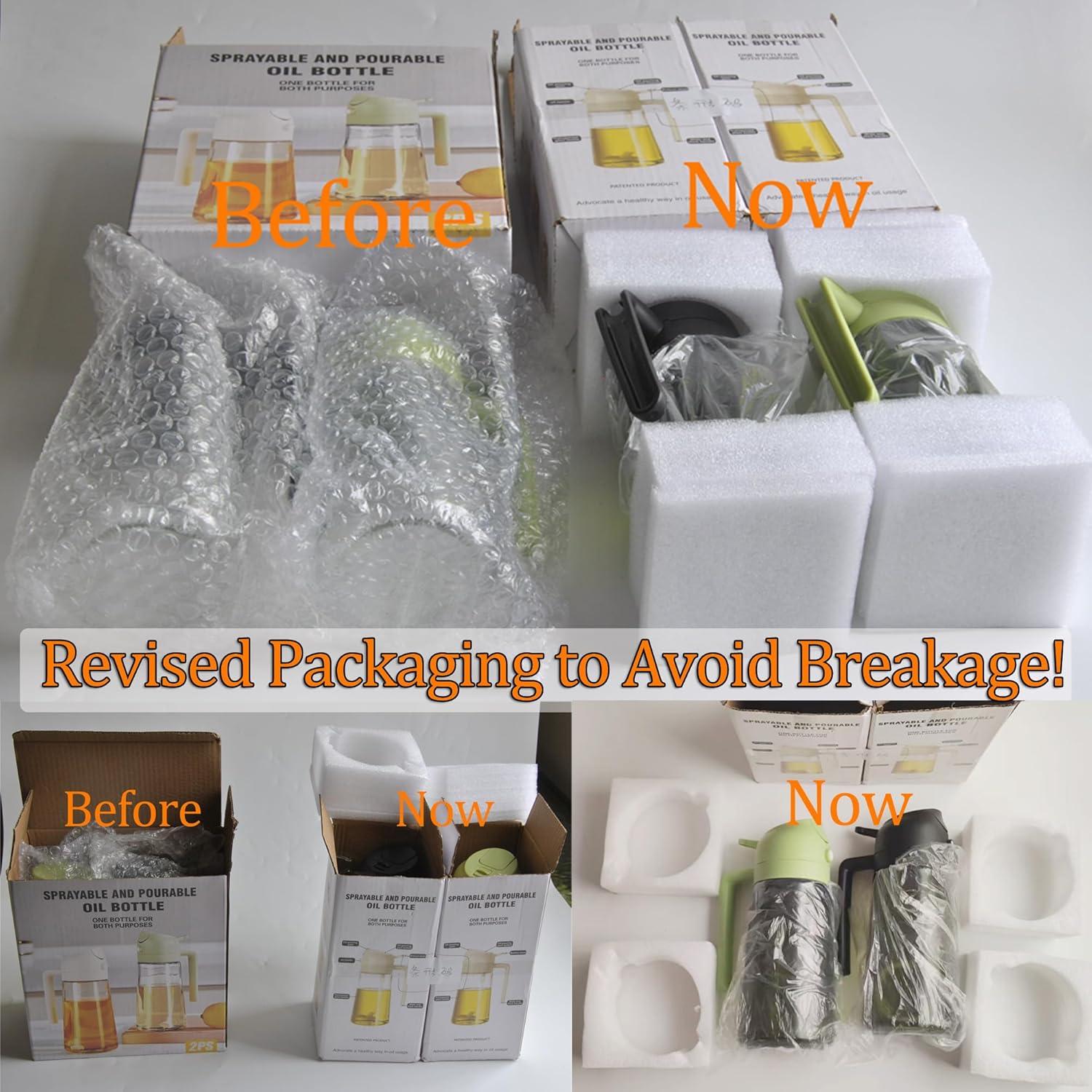 Dispensador y Spray de Aceite Geolinhome 2 en 1 473 ml - Paquete de 2