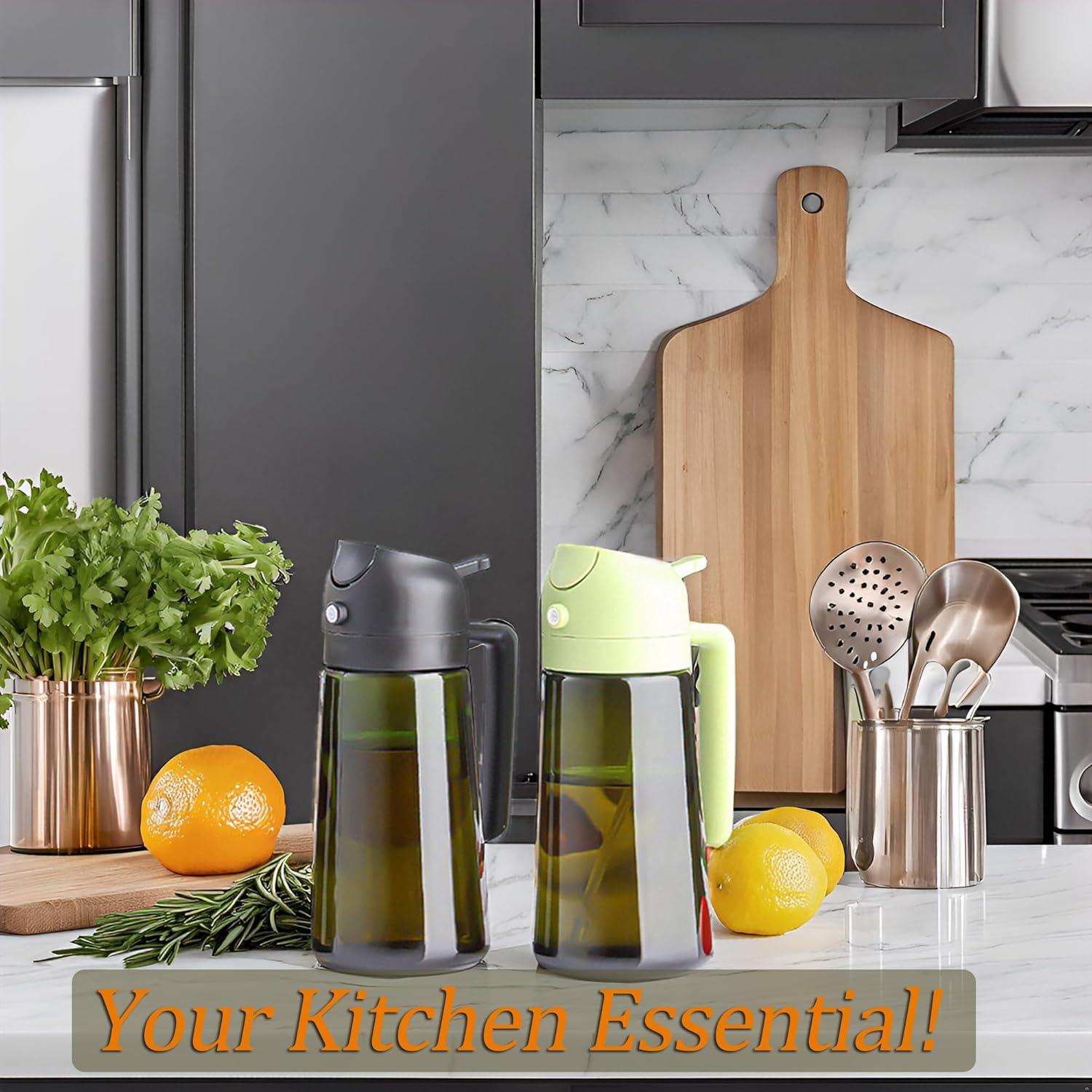 Dispensador y Spray de Aceite Geolinhome 2 en 1 473 ml - Paquete de 2