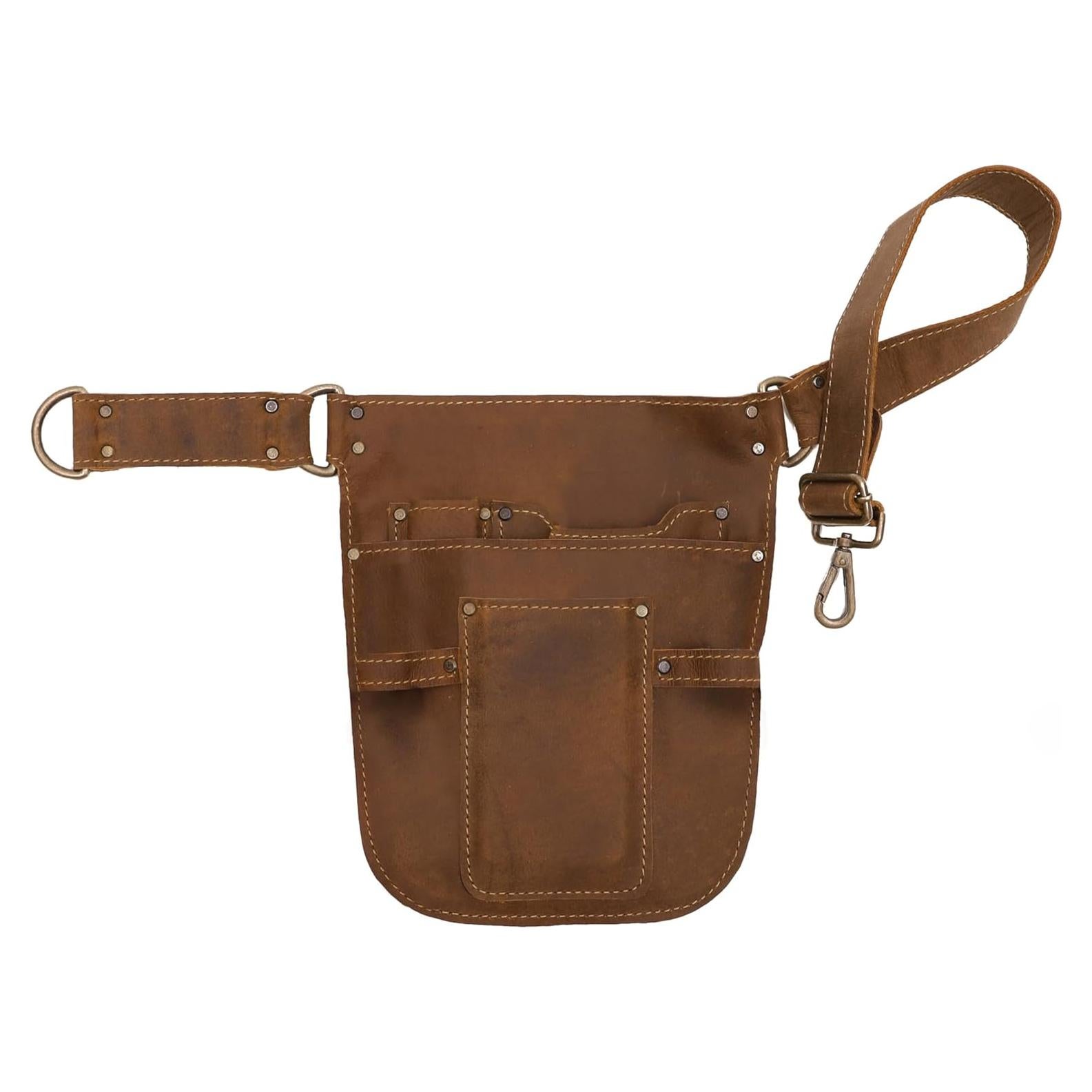 Cinturón de herramientas de jardinería Rubys Collection - Cuero, 4 bolsillos