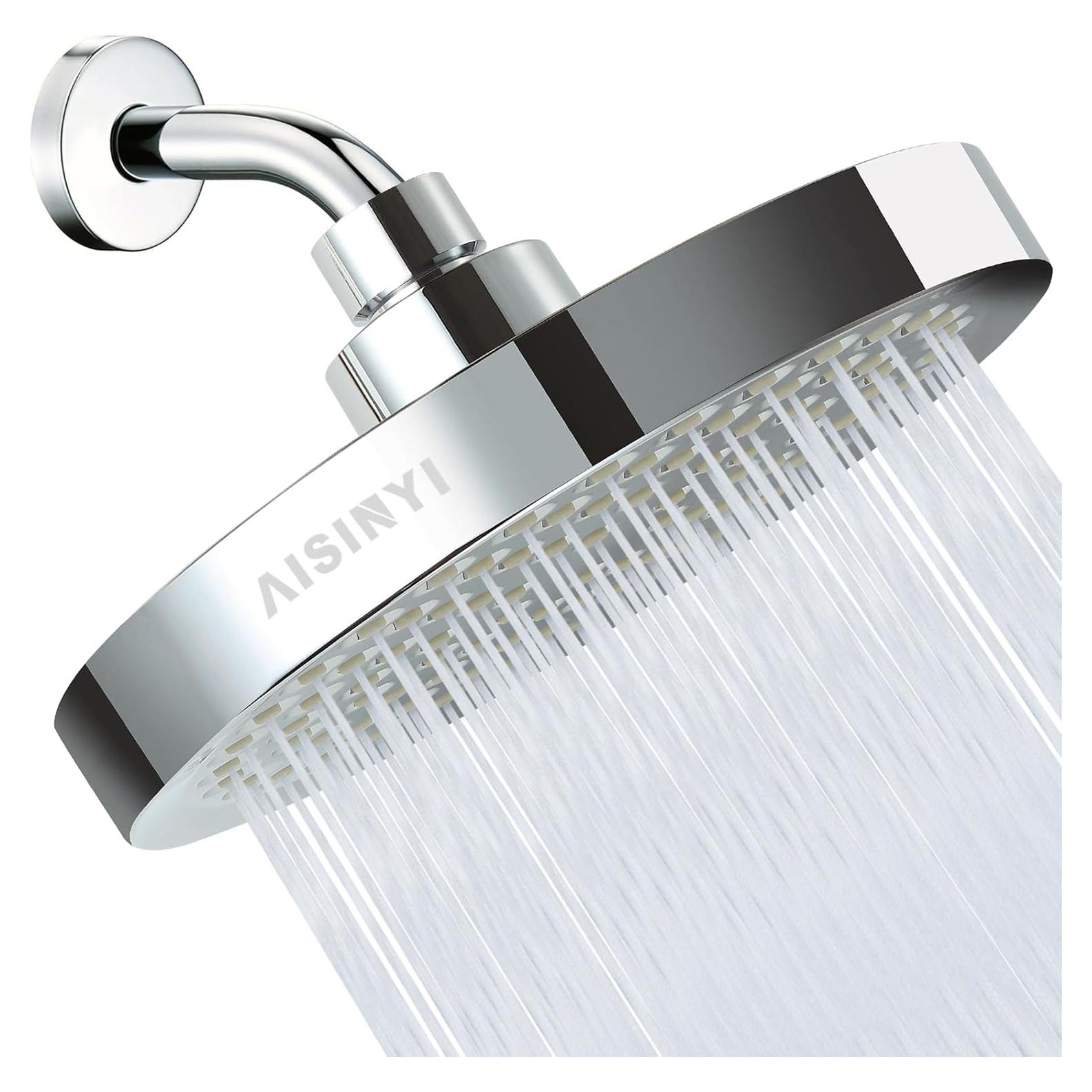 Cabezal de Ducha de Lluvia AISINYI 15 cm Alta Presión Cromado