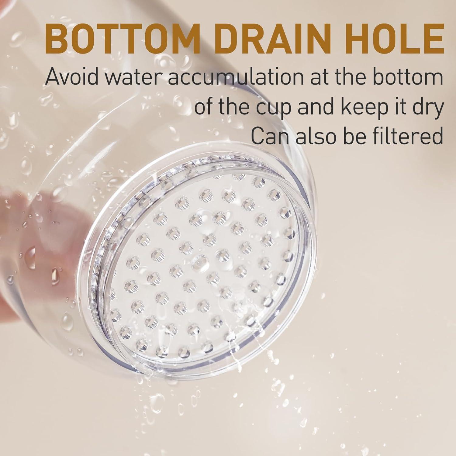 Taza para Cepillos de Dientes QIEPOMI Beige - Estuche de Viaje