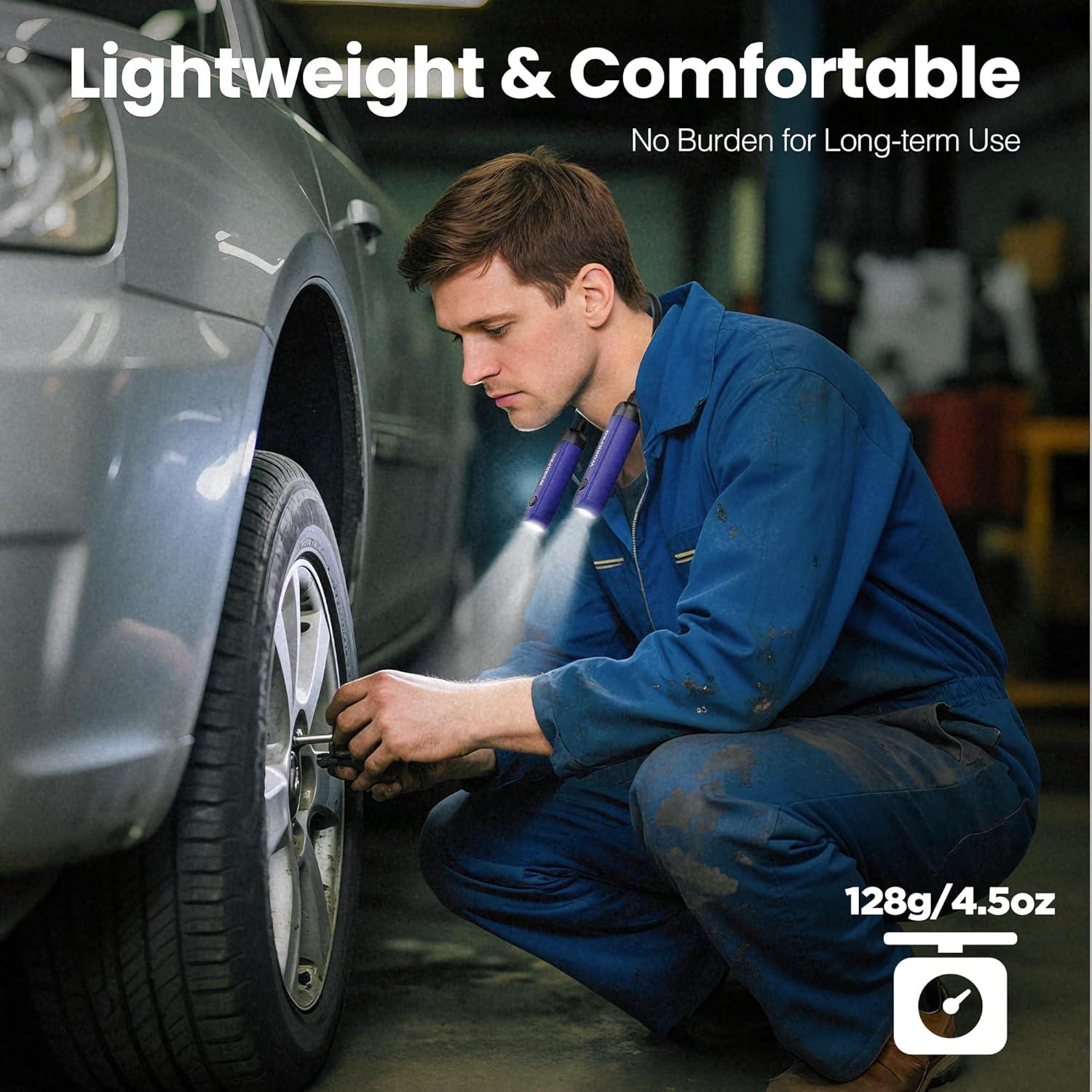 Luz de Cuello Recargable WORKPRO 300 Lúmenes 3 Niveles