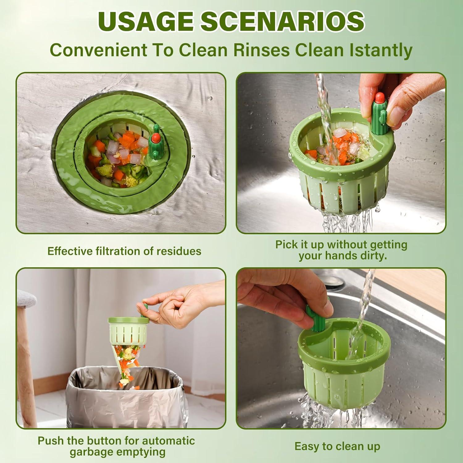 Colador de Fregadero en Forma de Cactus YIQUHUI Verde 7.49x5 cm