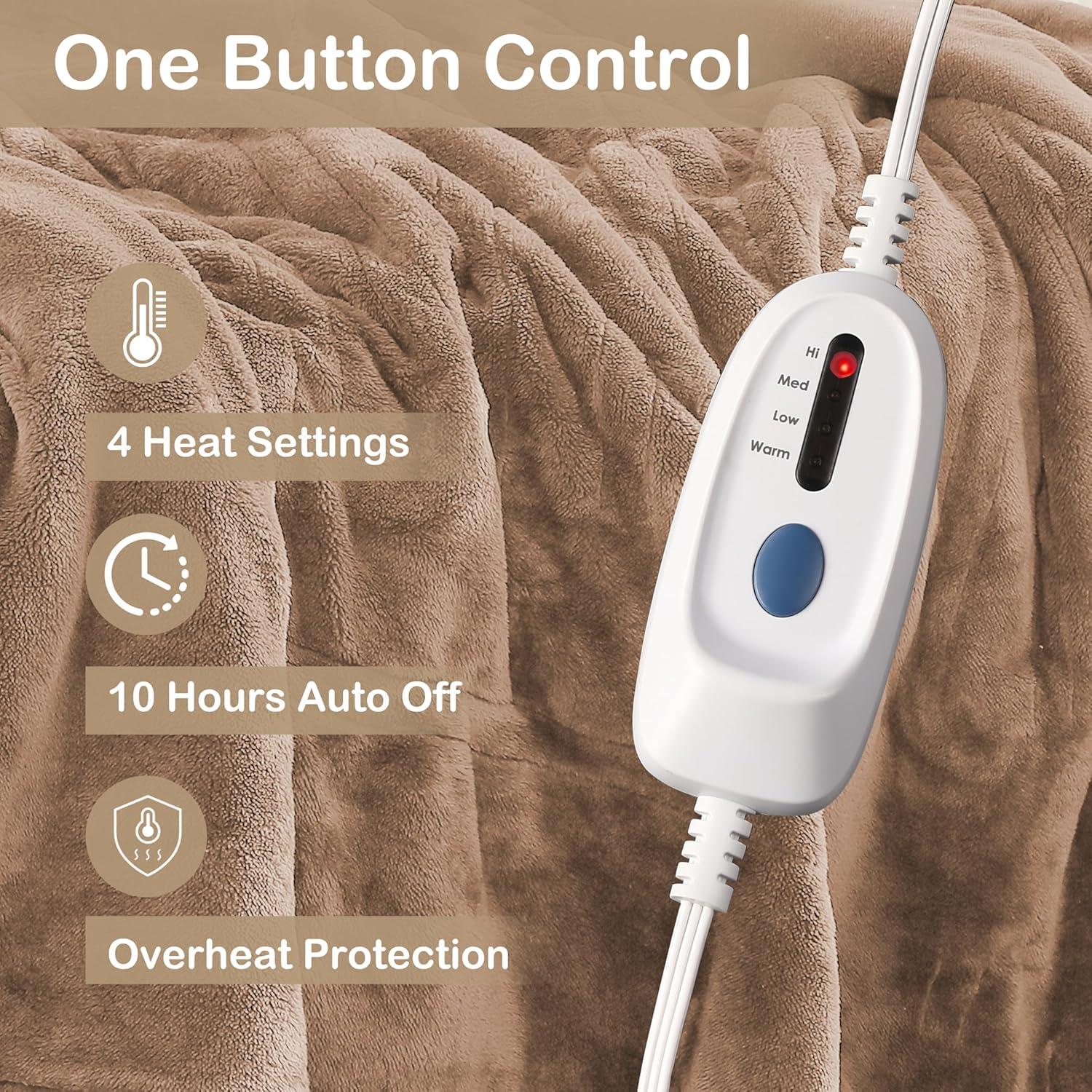 Manta Eléctrica Eydna Completo 182x213cm 4 Niveles Calor