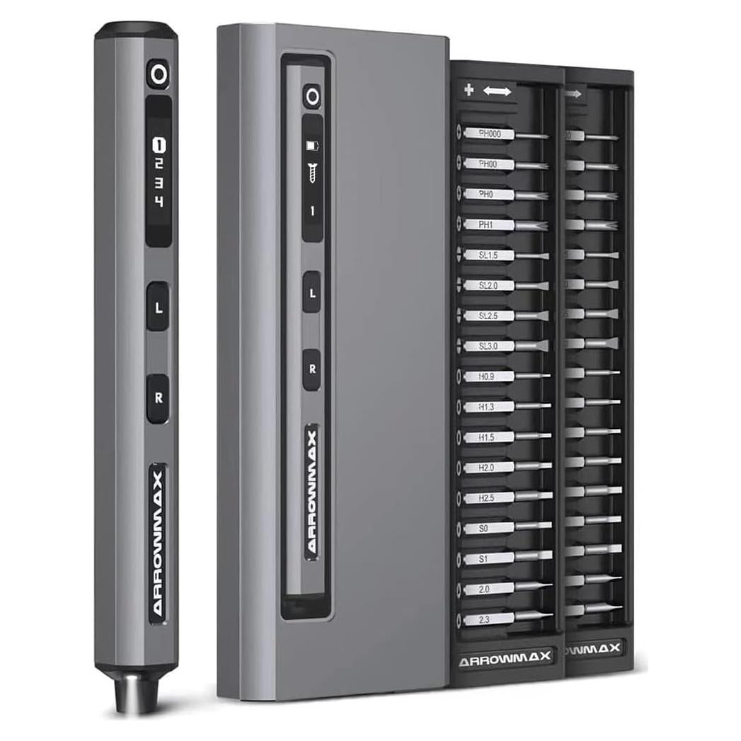 Destornillador Eléctrico AM ARROWMAX SES Gris 34 Puntas 200 RPM