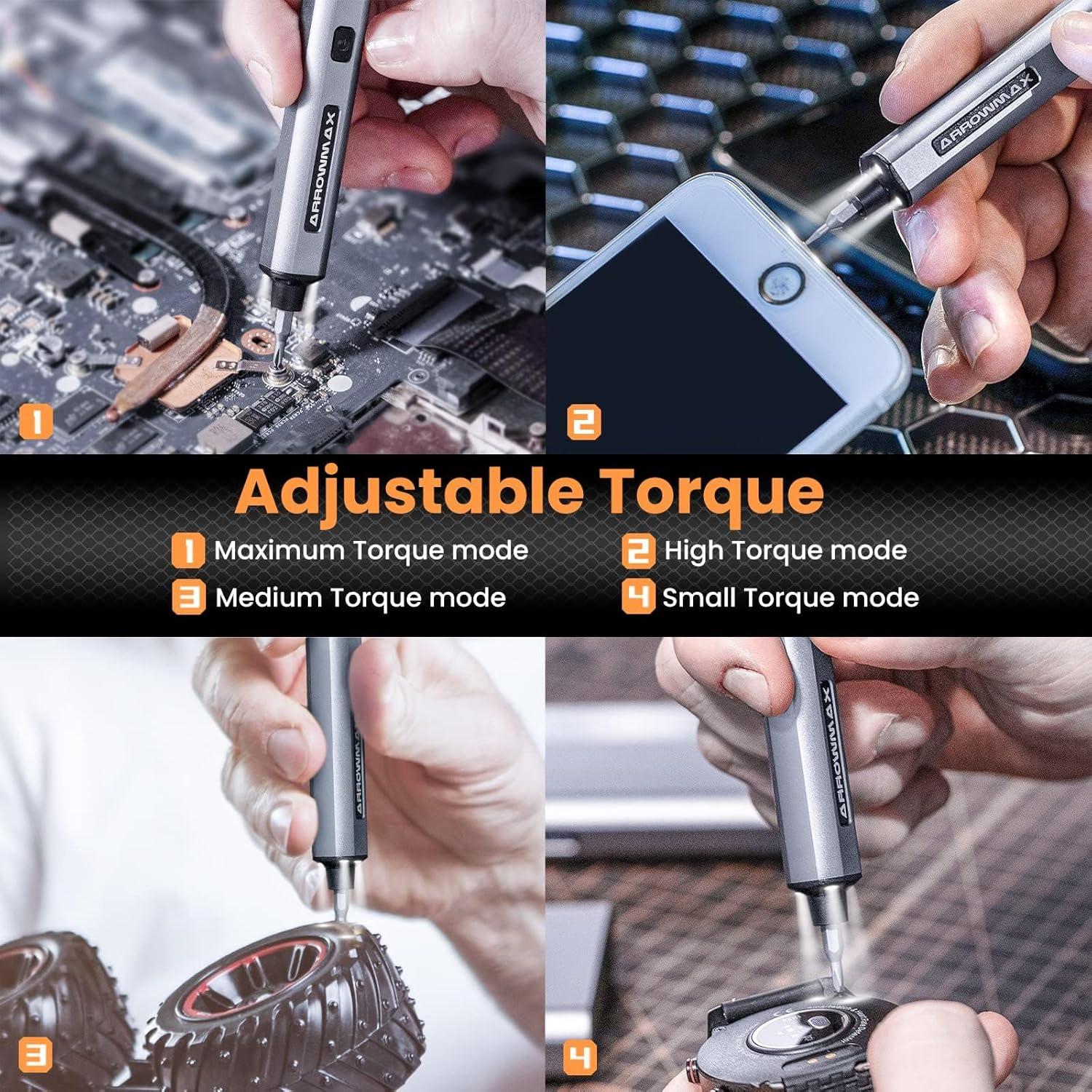 Destornillador Eléctrico AM ARROWMAX SES Gris 34 Puntas 200 RPM