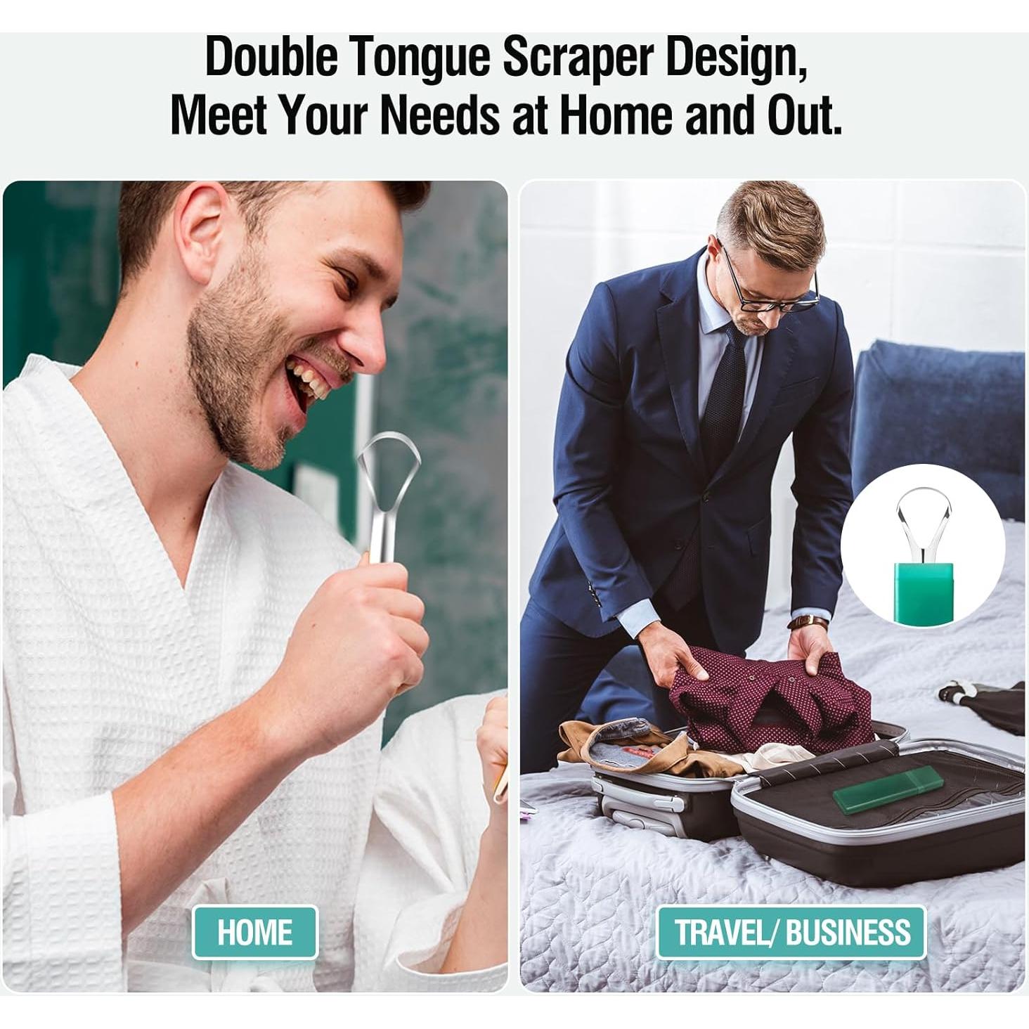 Raspador de Lengua RONAVO de Acero Inoxidable - Set de 4