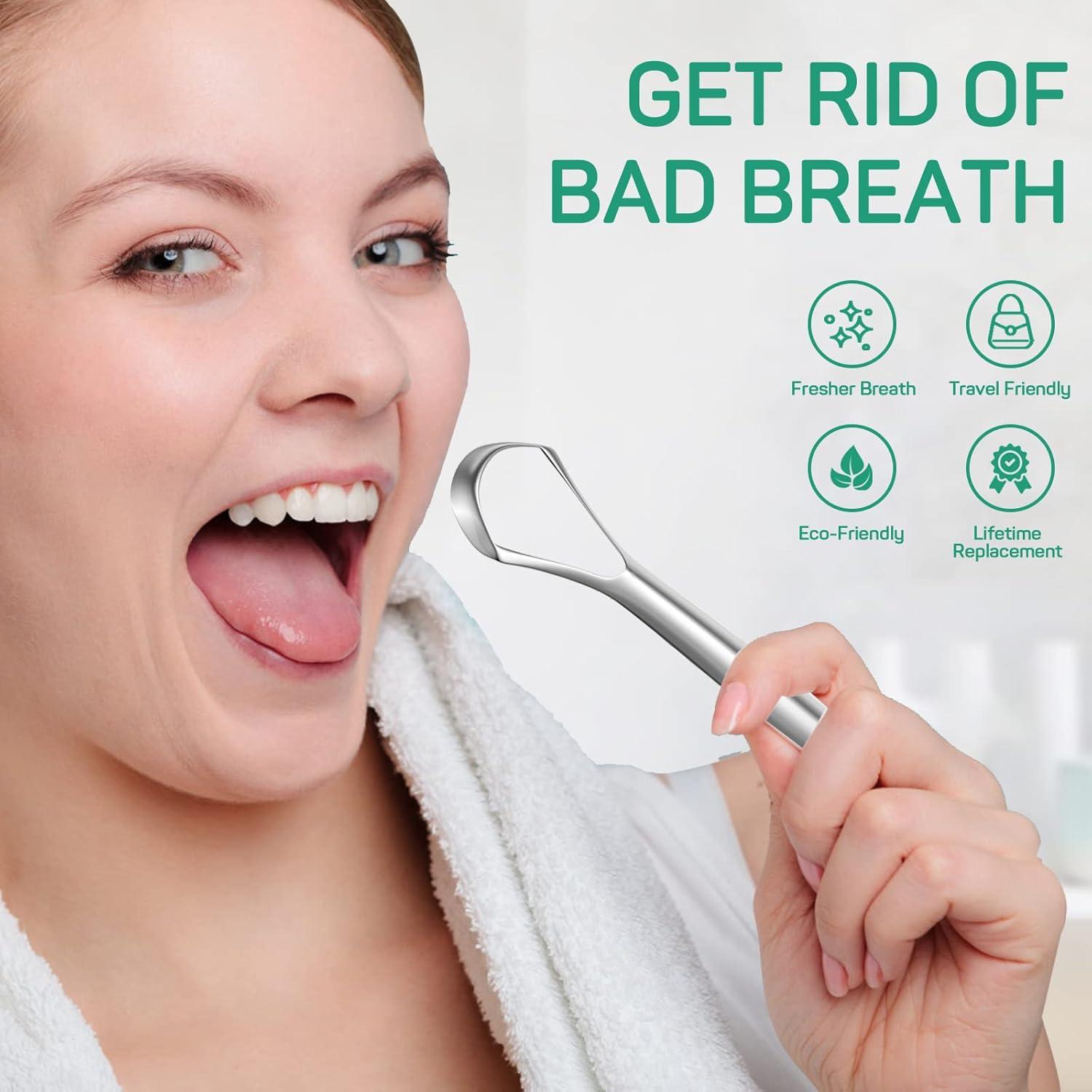 Raspador de Lengua RONAVO de Acero Inoxidable - Set de 4