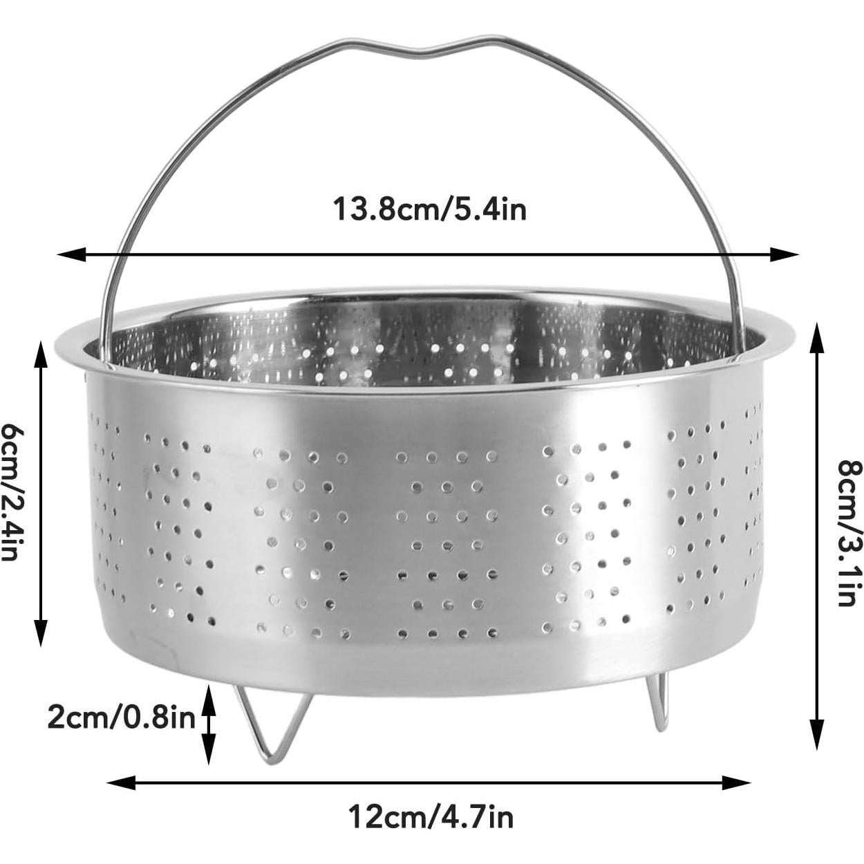 Cesta de Vapor Acero Inoxidable TOPINCN 13.8 cm para Cocción Saludable