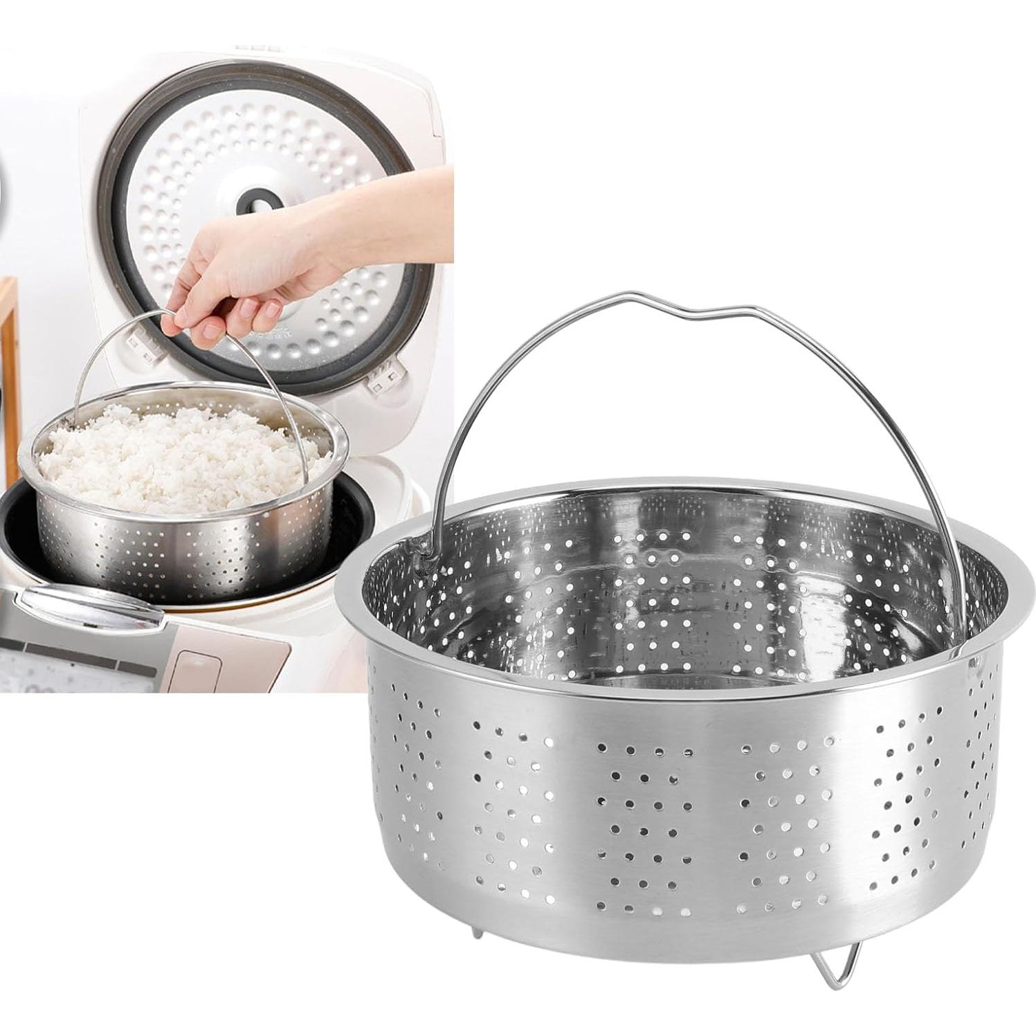 Cesta de Vapor Acero Inoxidable TOPINCN 13.8 cm para Cocción Saludable