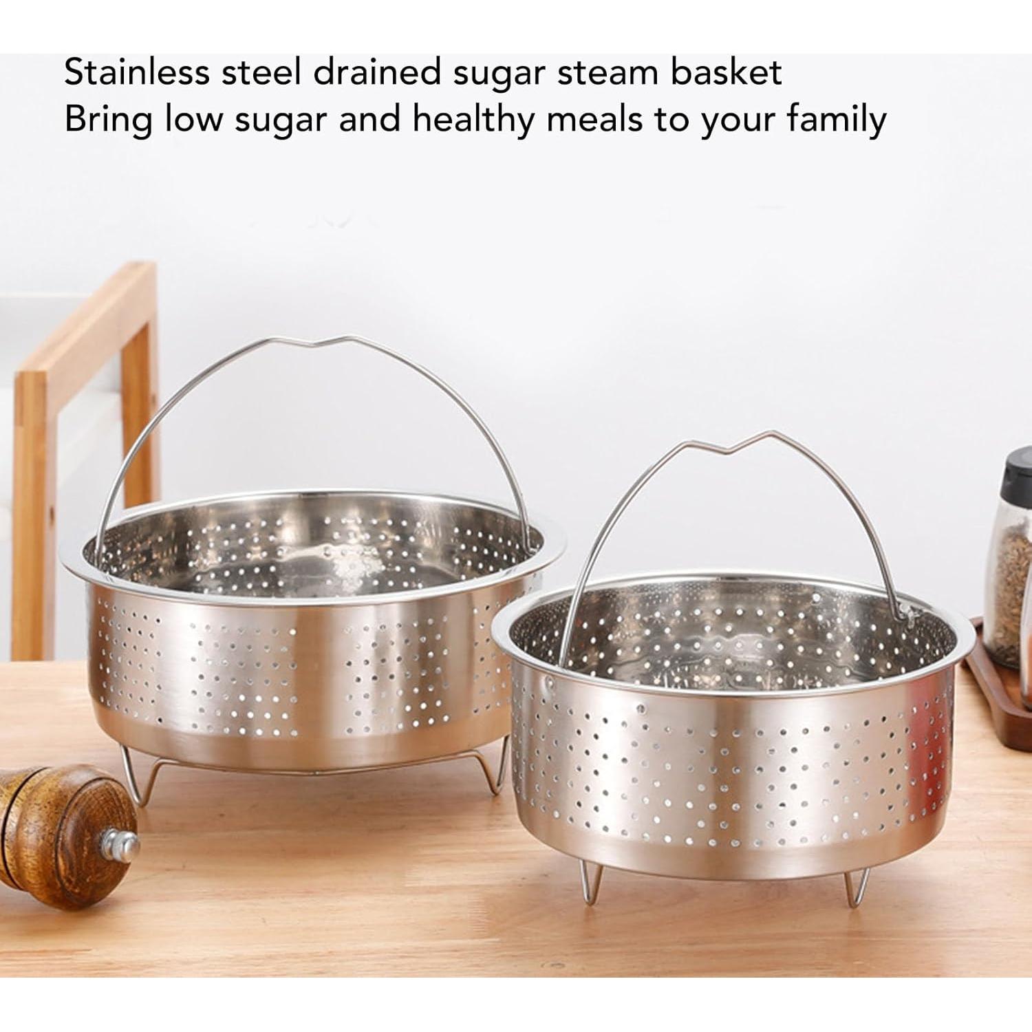 Cesta de Vapor Acero Inoxidable TOPINCN 13.8 cm para Cocción Saludable