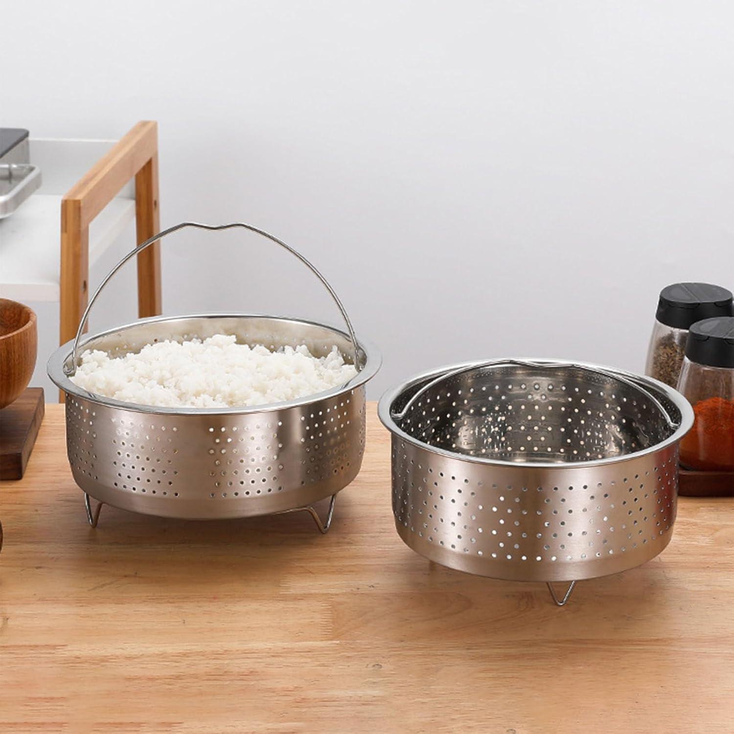 Cesta de Vapor Acero Inoxidable TOPINCN 13.8 cm para Cocción Saludable