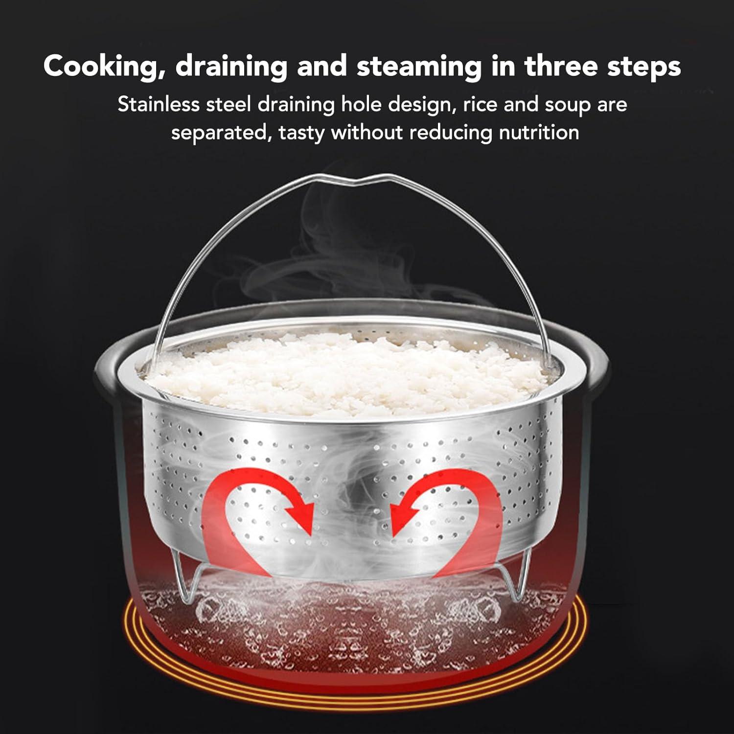 Cesta de Vapor Acero Inoxidable TOPINCN 13.8 cm para Cocción Saludable