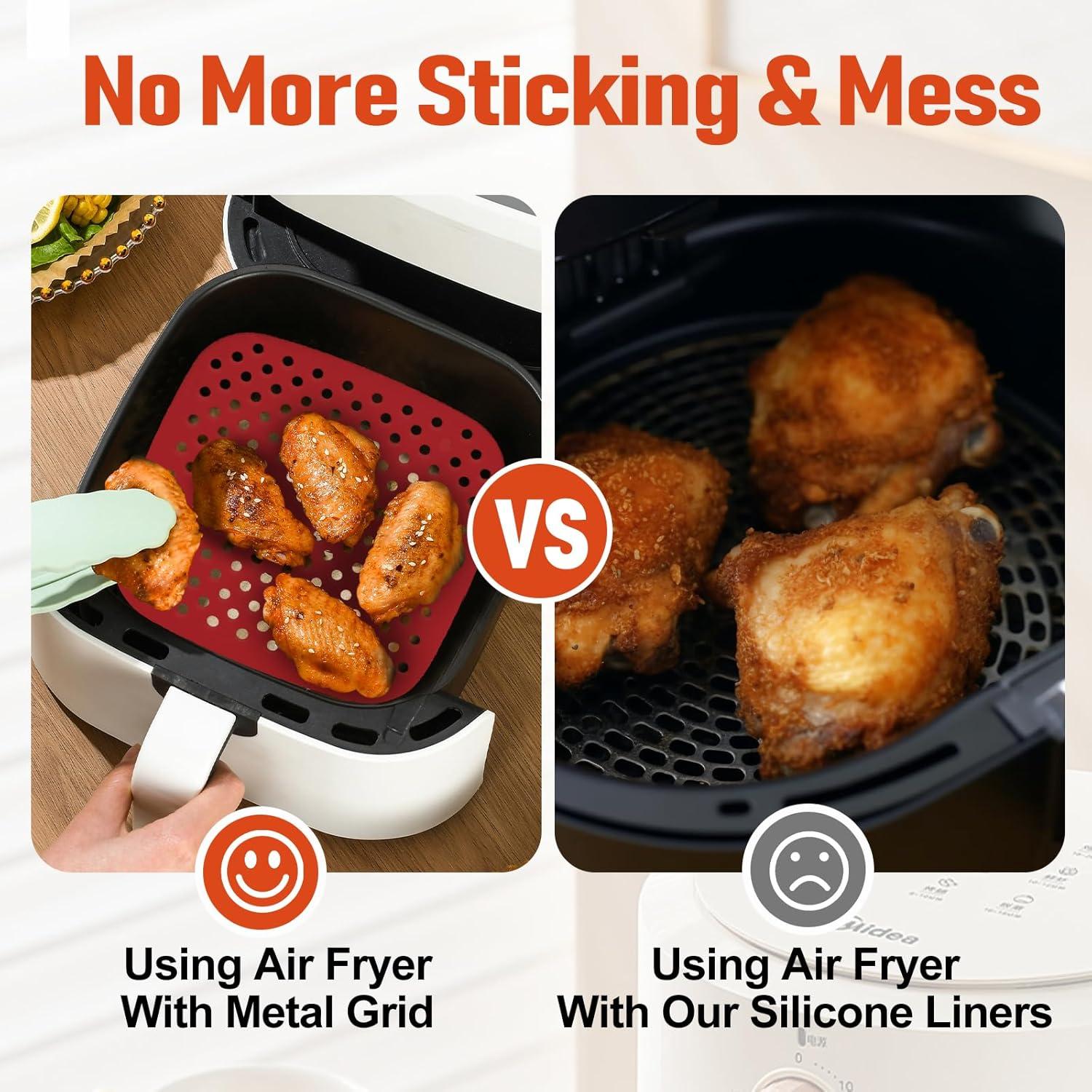 Forros de Silicona Reutilizables XHQHSZ para Freidora de Aire 3 Pcs