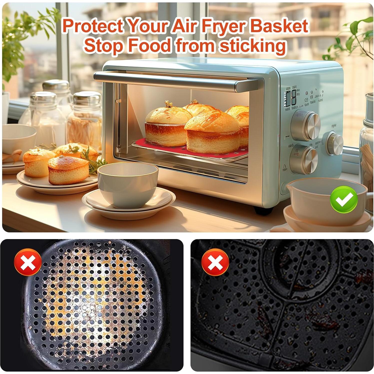 Forros de Silicona Reutilizables XHQHSZ para Freidora de Aire 3 Pcs