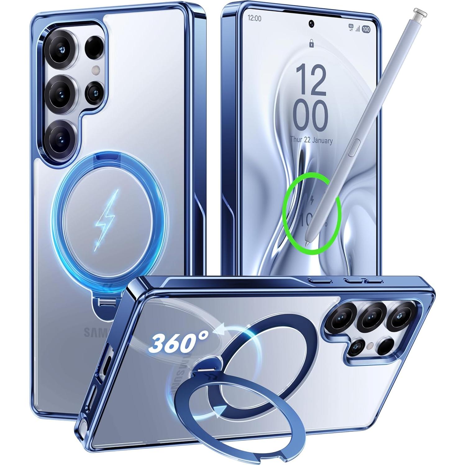 Funda Protectora CASEKOO MagicStand Pro Azul para Samsung Galaxy S25 Ultra