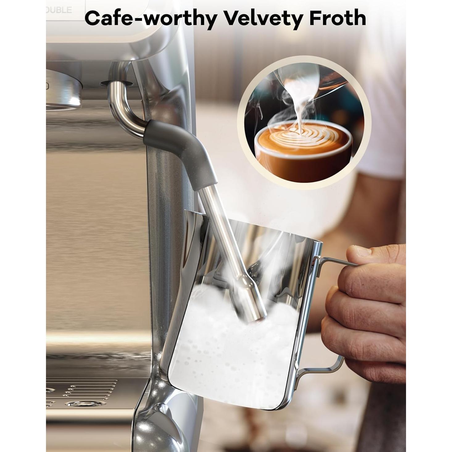 Máquina de Espresso Takywep 20 Bar con Molinillo y Espumador