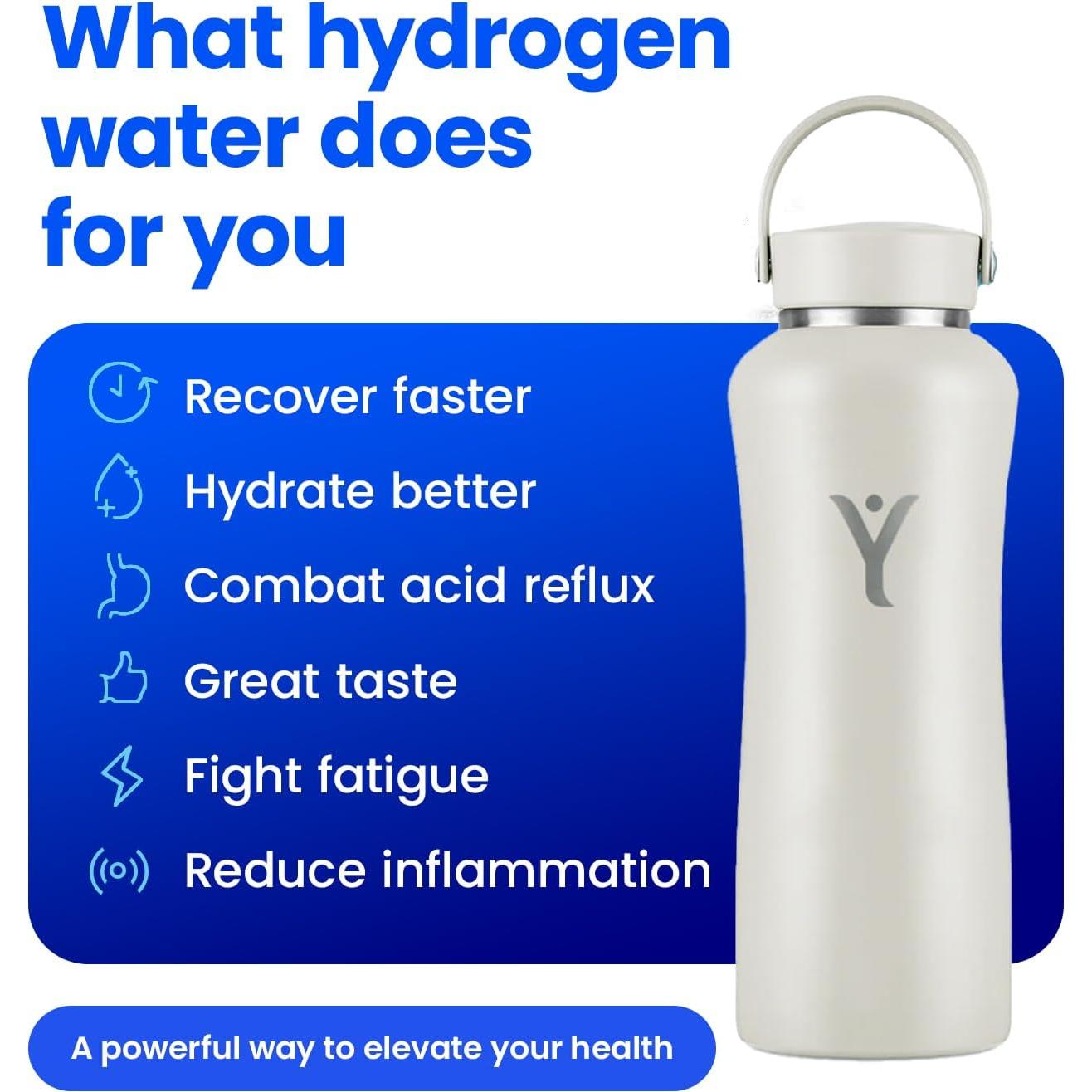 Botella de Agua Alcalina DYLN 0.74L Acero Inoxidable Aislada