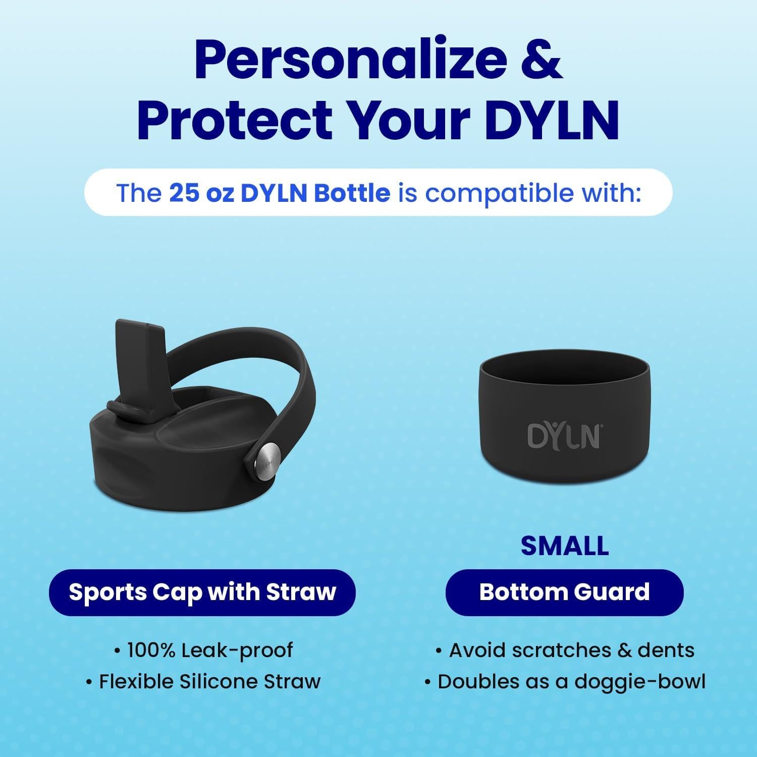 Botella de Agua Alcalina DYLN 0.74L Acero Inoxidable Aislada