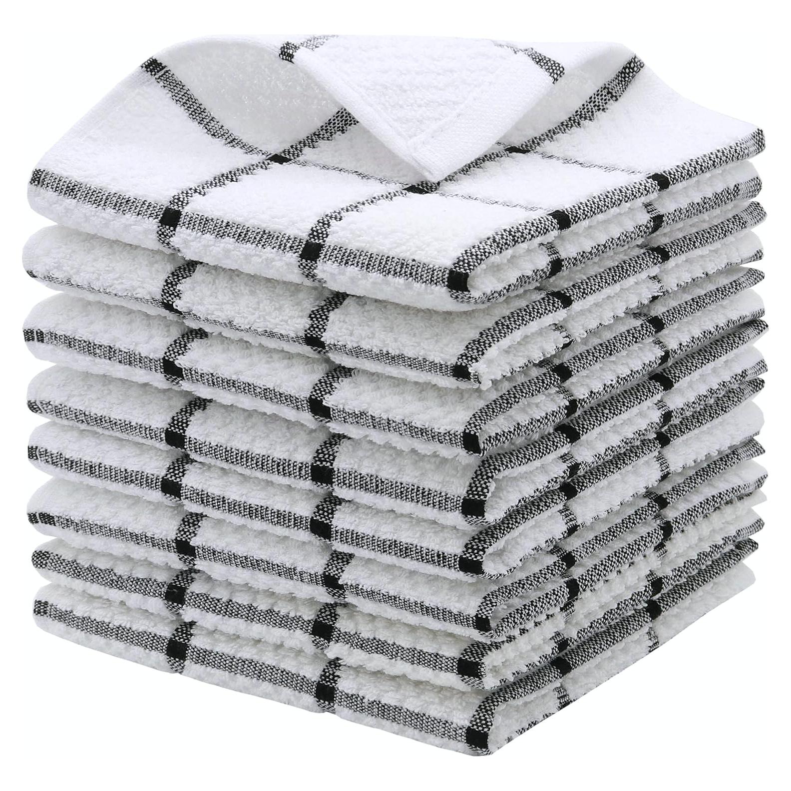 Toallas de Cocina de Algodón PPAXL 8 Piezas 38x28 cm Negro