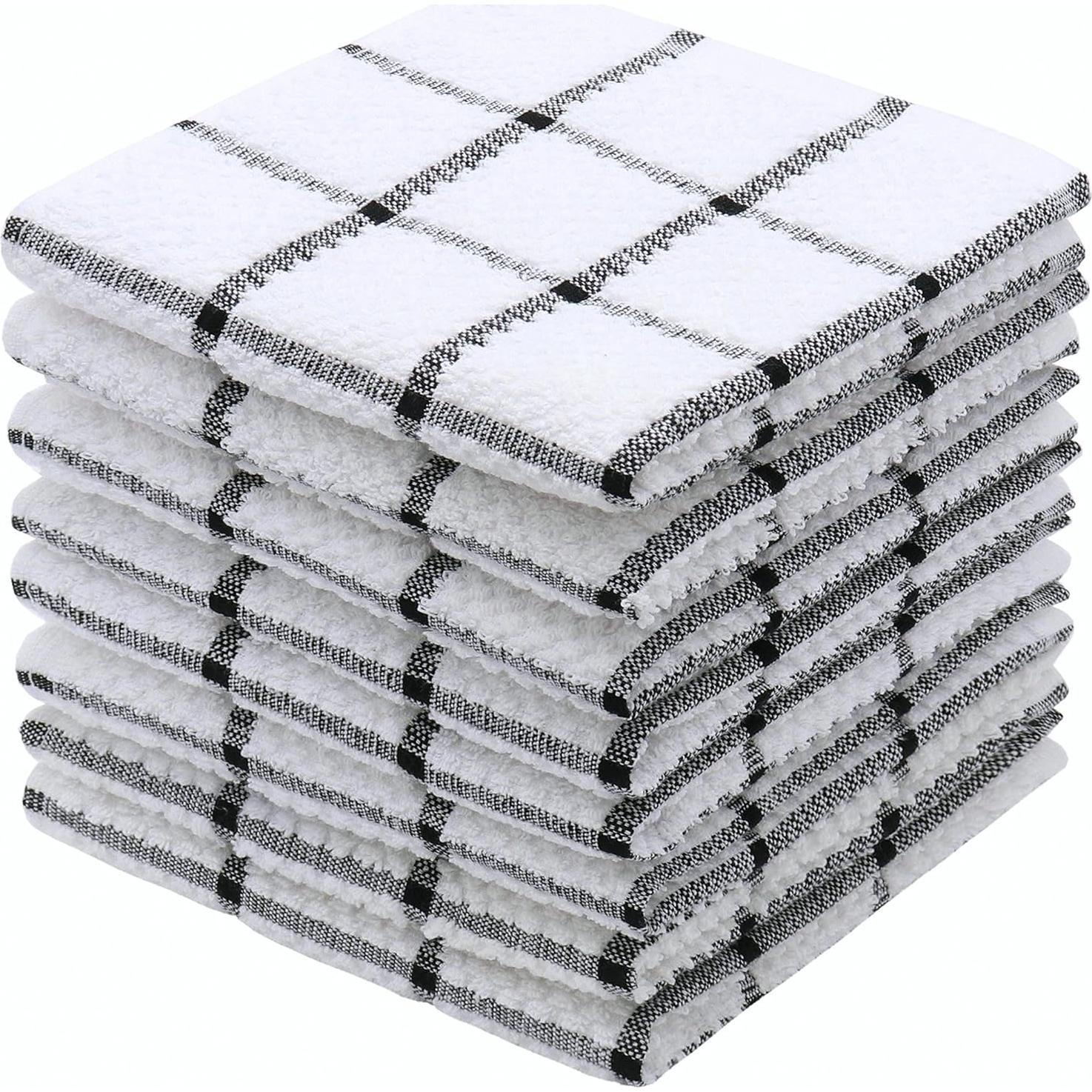 Toallas de Cocina de Algodón PPAXL 8 Piezas 38x28 cm Negro