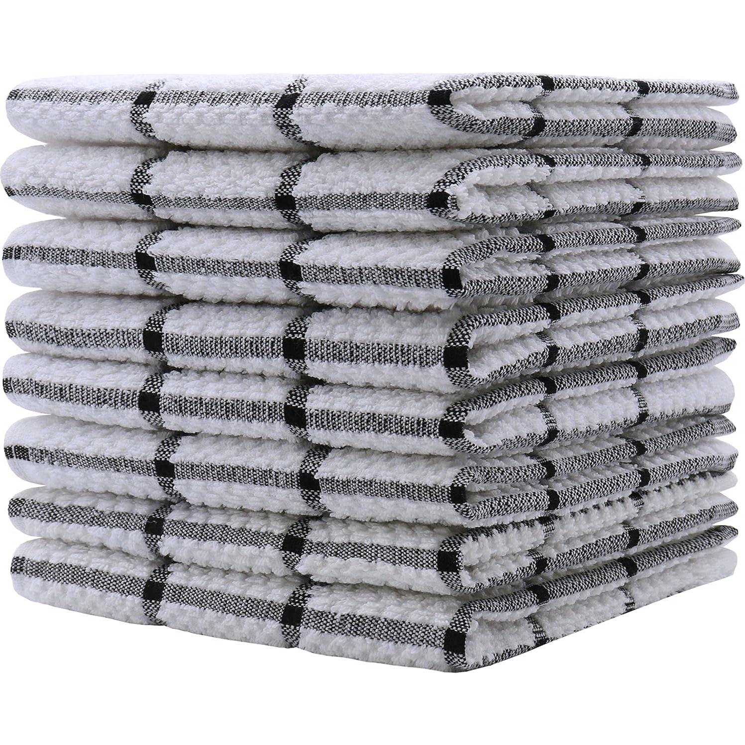 Toallas de Cocina de Algodón PPAXL 8 Piezas 38x28 cm Negro