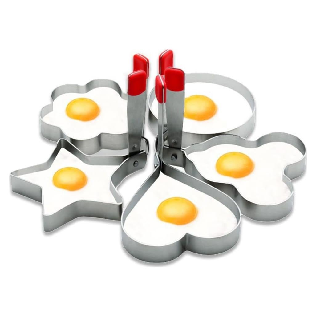 Moldes de Anillo de Huevo GZMAISULEE Acero Inoxidable 5 Piezas