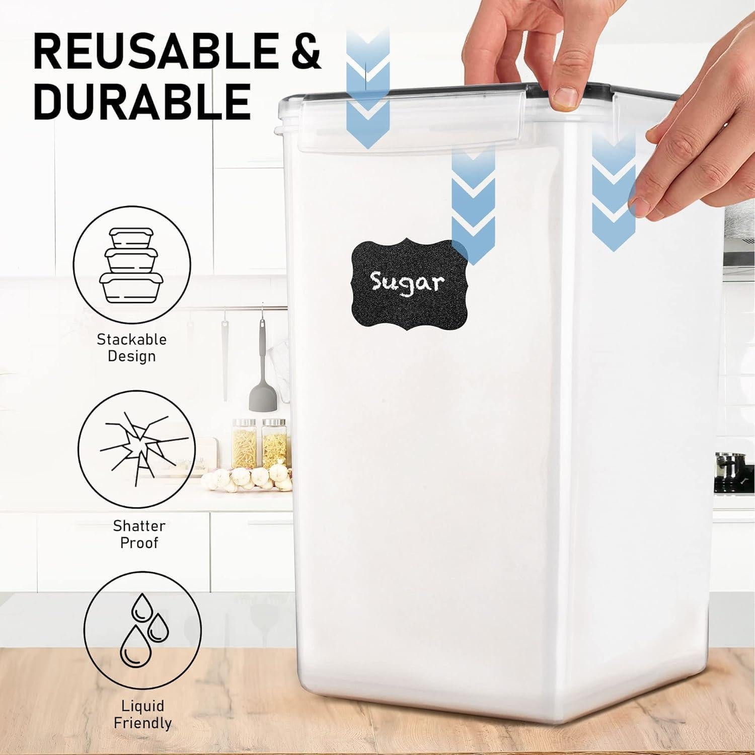 Contenedores de Almacenamiento 6.5L Suministros Pluma Blanca - 2 Pcs