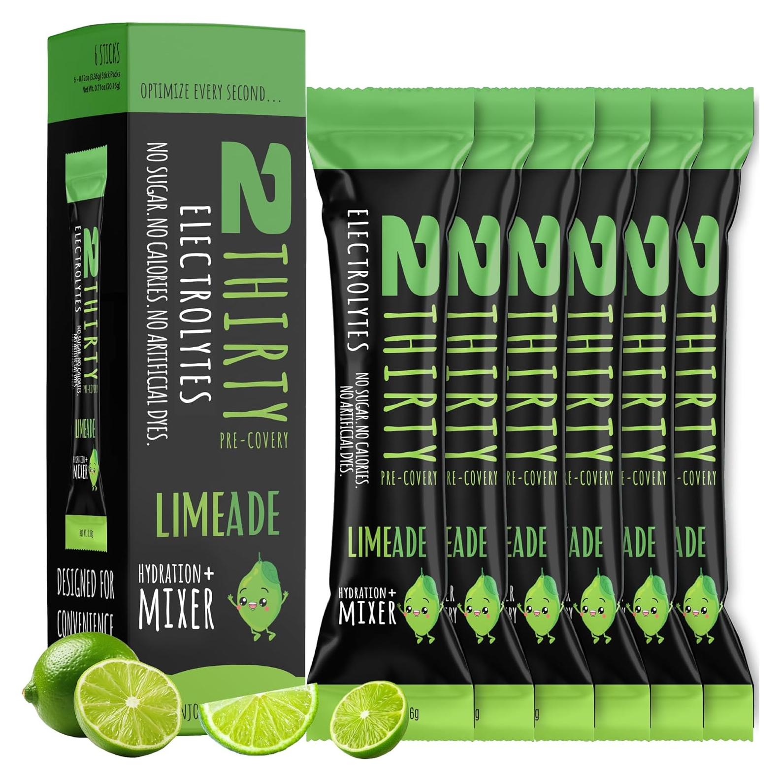 Polvo de Electrolitos Sin Azúcar 2THIRTY Lima - 6 Palitos