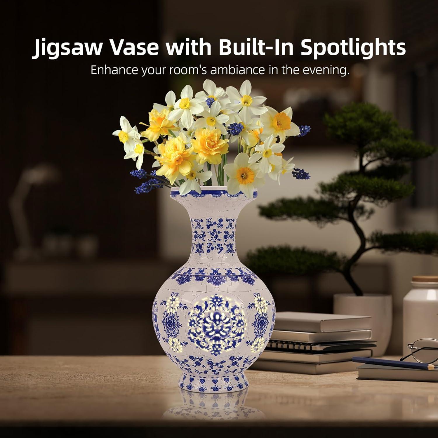 Jarrón 3D LED Hiwhy Sauce Azul - Puzzle de 200 Piezas