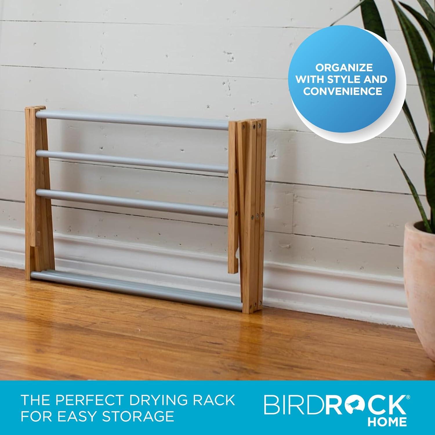 Estante de Secado Plegable BirdRock Home 3 Niveles Bambú Gris