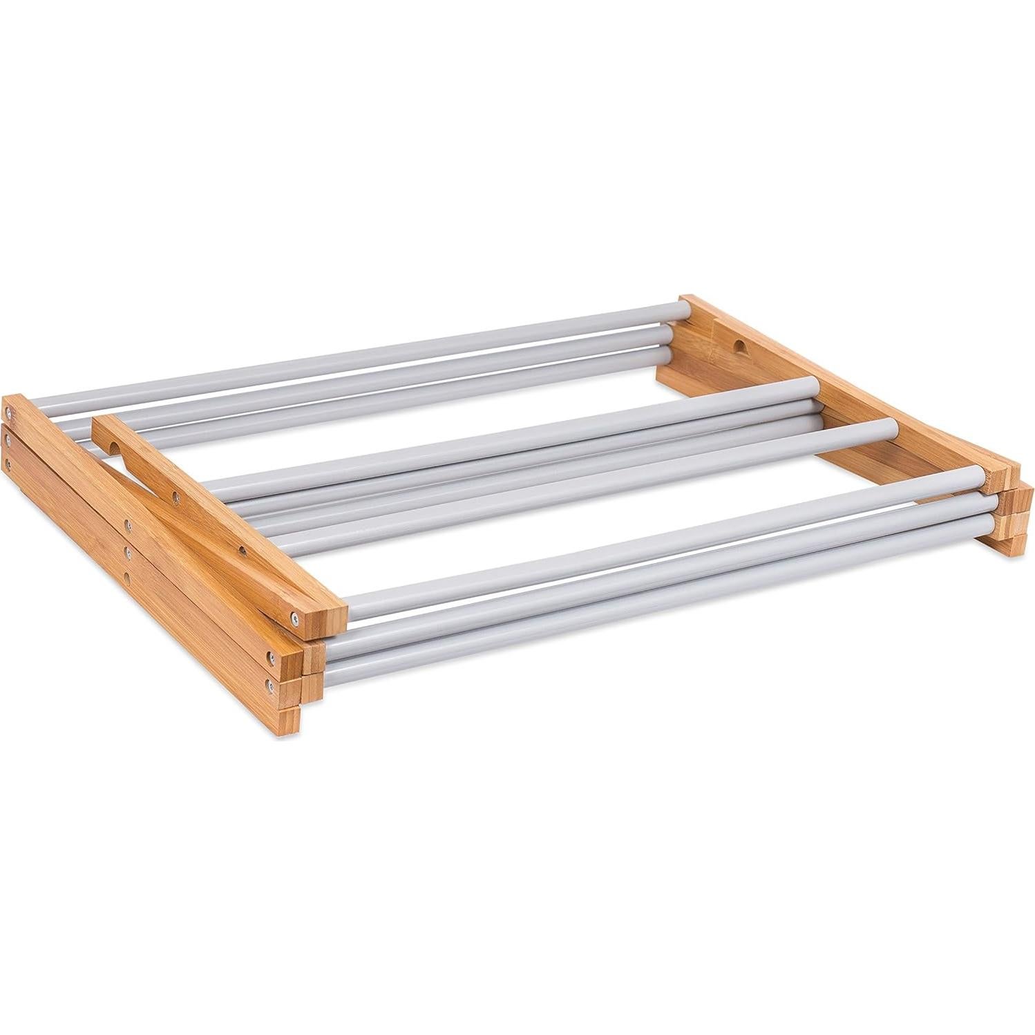 Estante de Secado Plegable BirdRock Home 3 Niveles Bambú Gris