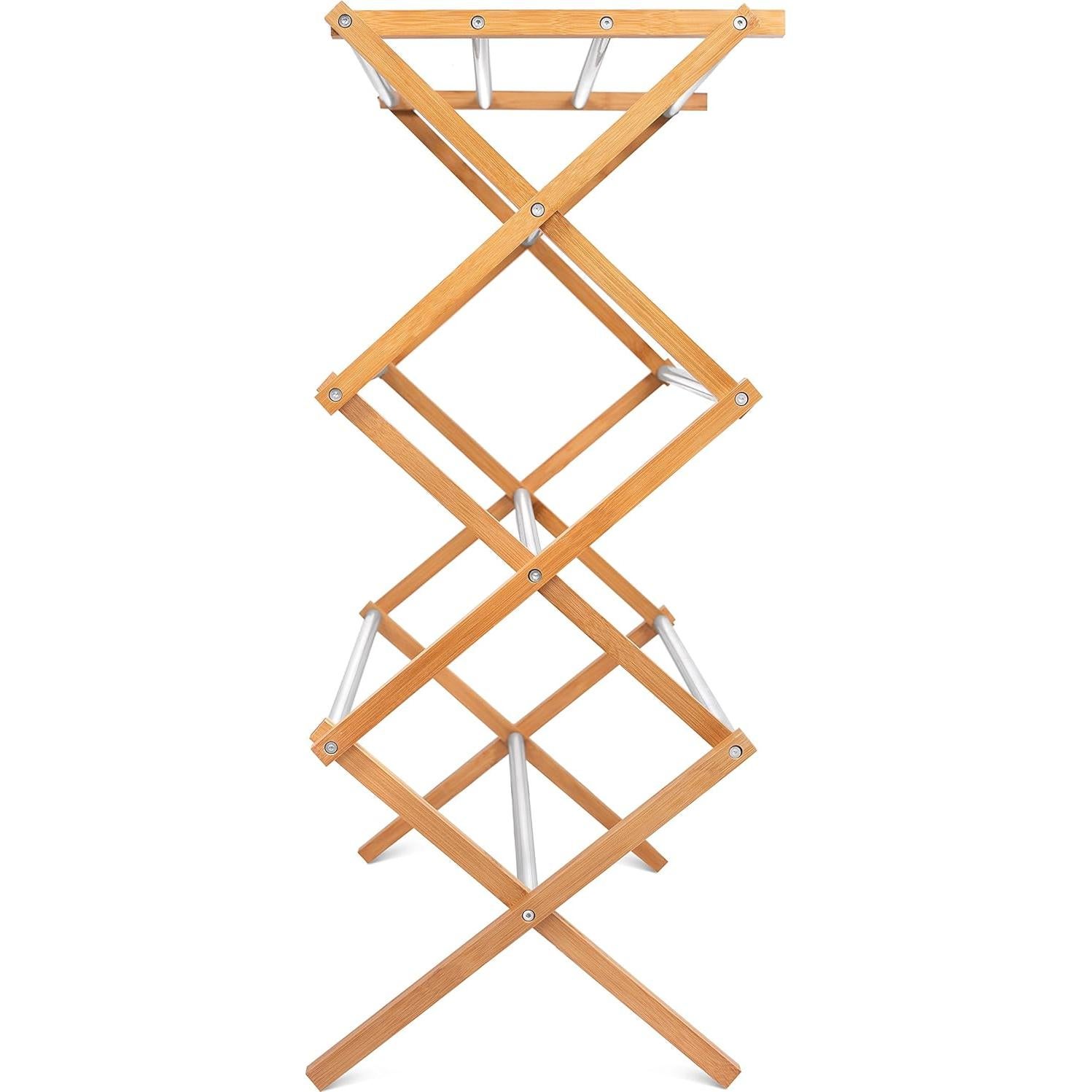 Estante de Secado Plegable BirdRock Home 3 Niveles Bambú Gris