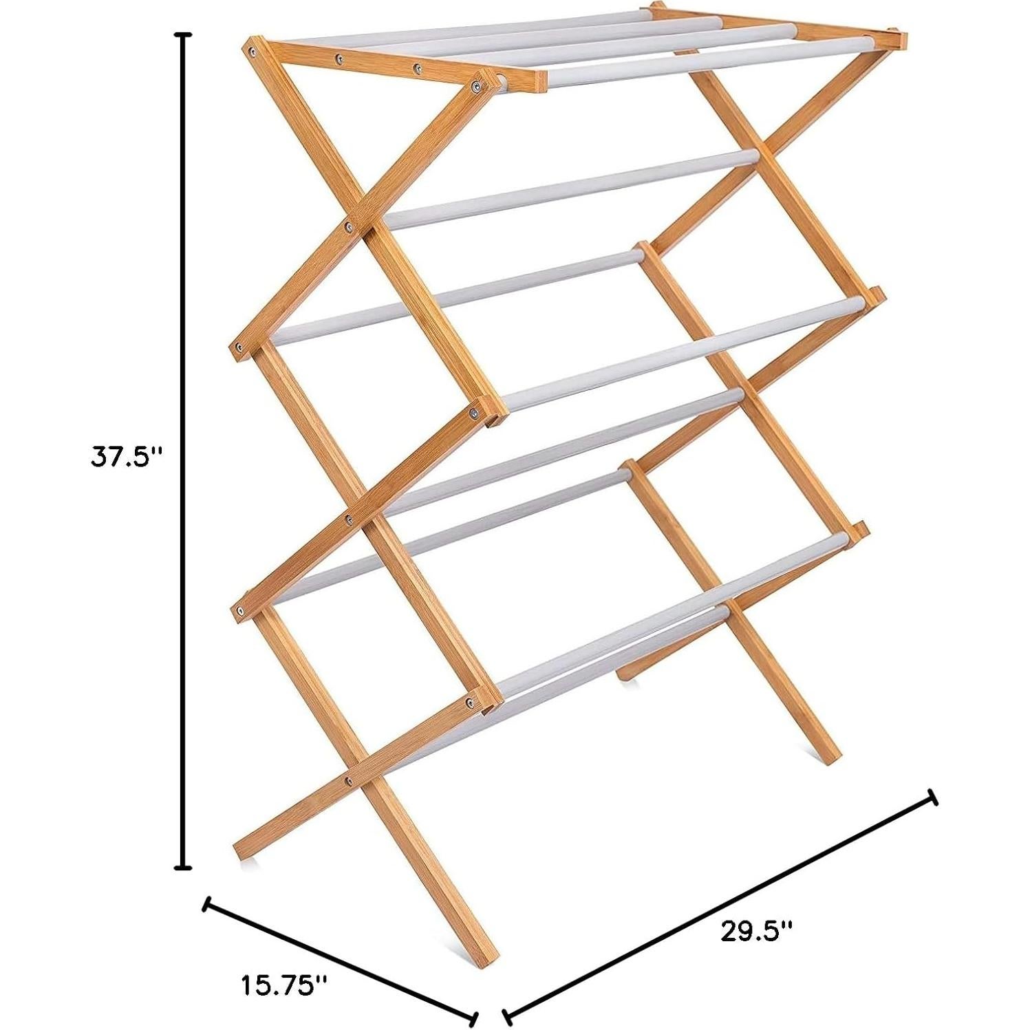 Estante de Secado Plegable BirdRock Home 3 Niveles Bambú Gris