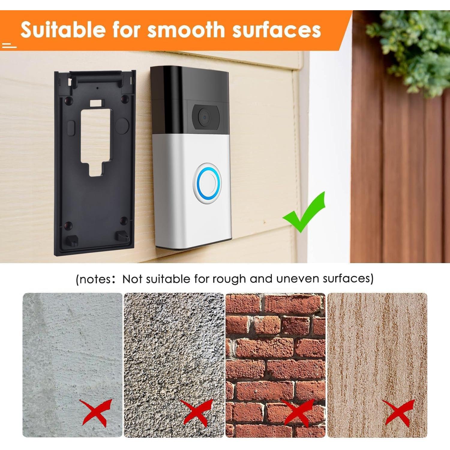 Soporte Adhesivo Sin Perforación Ring 2da Generación Negro