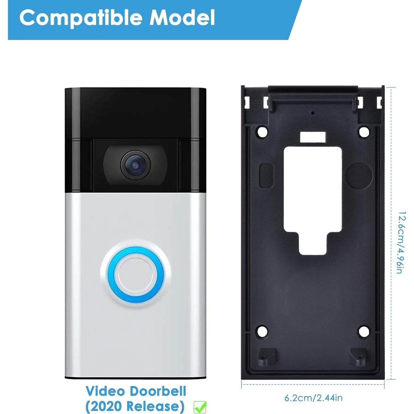 Soporte Adhesivo Sin Perforación Ring 2da Generación Negro