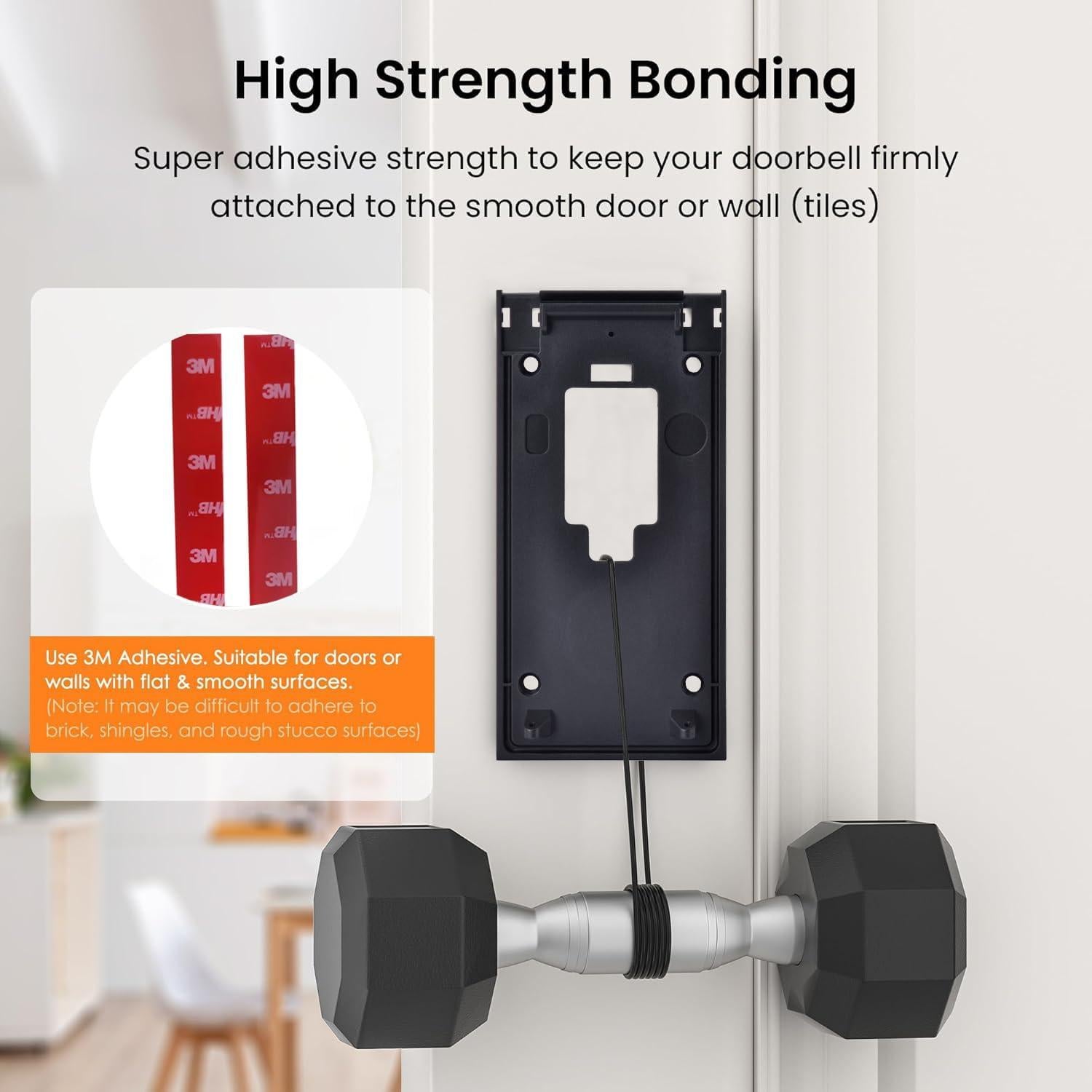 Soporte Adhesivo Sin Perforación Ring 2da Generación Negro