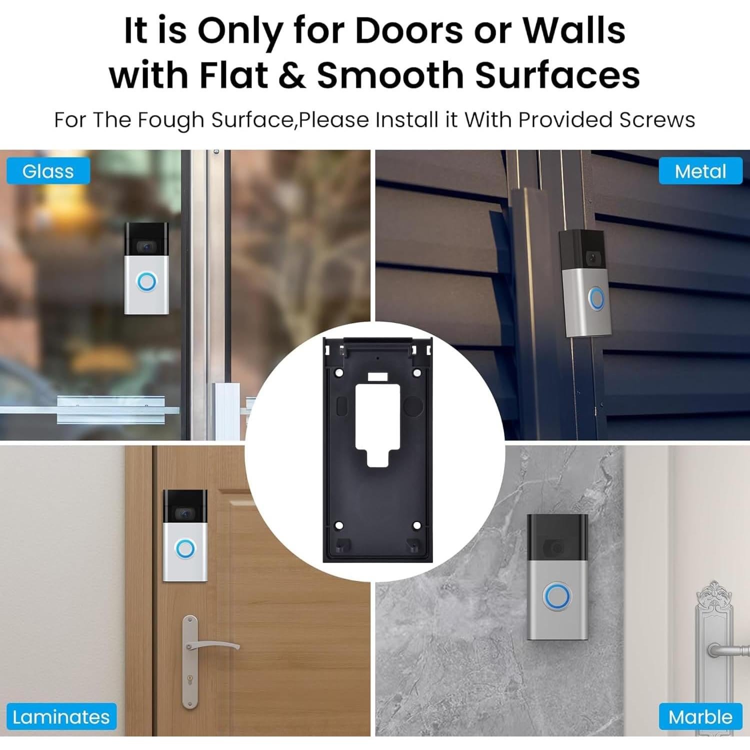 Soporte Adhesivo Sin Perforación Ring 2da Generación Negro