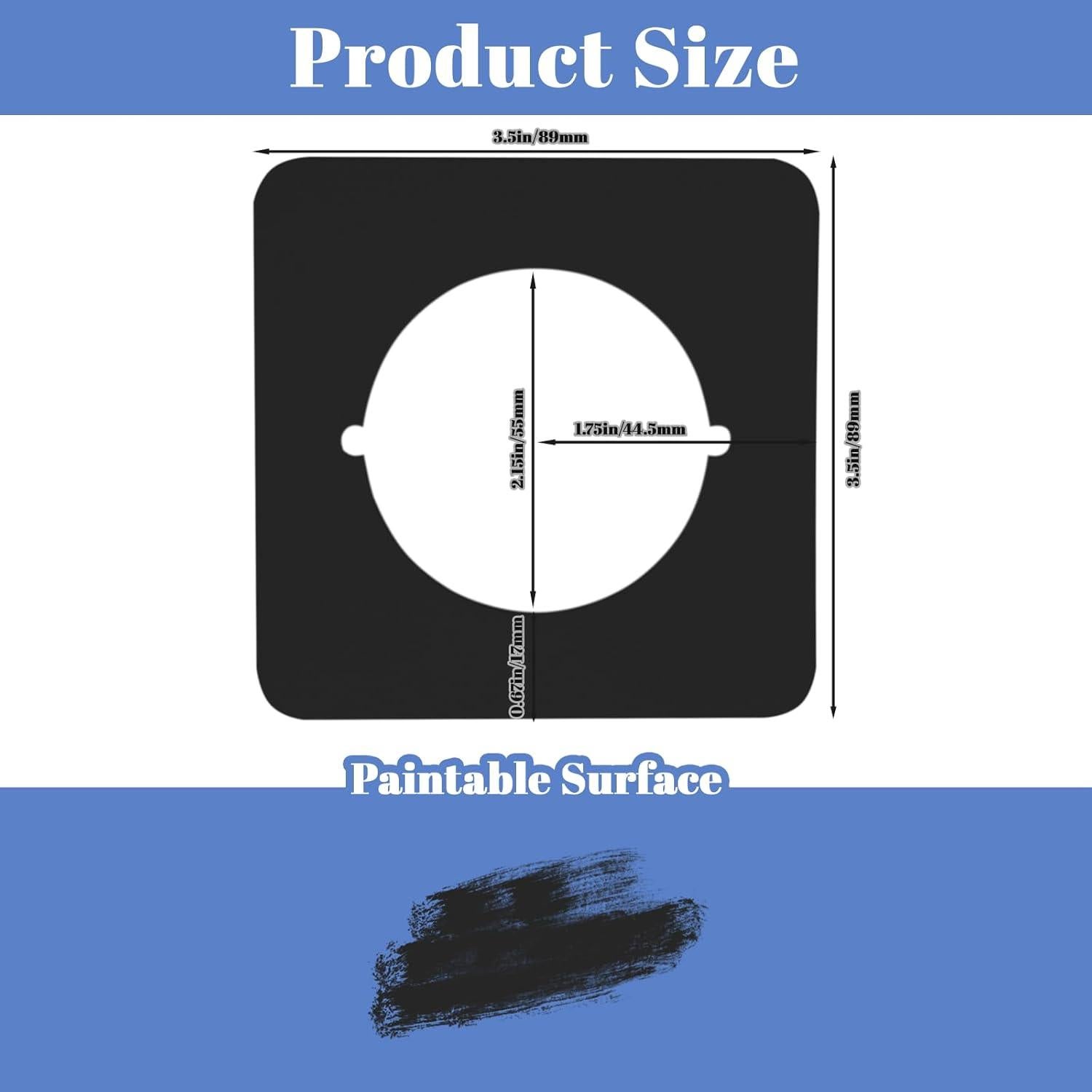 Placa de Cubierta de Cerrojo Rose-cha 2 Pcs Acero 8.9x8.9 cm