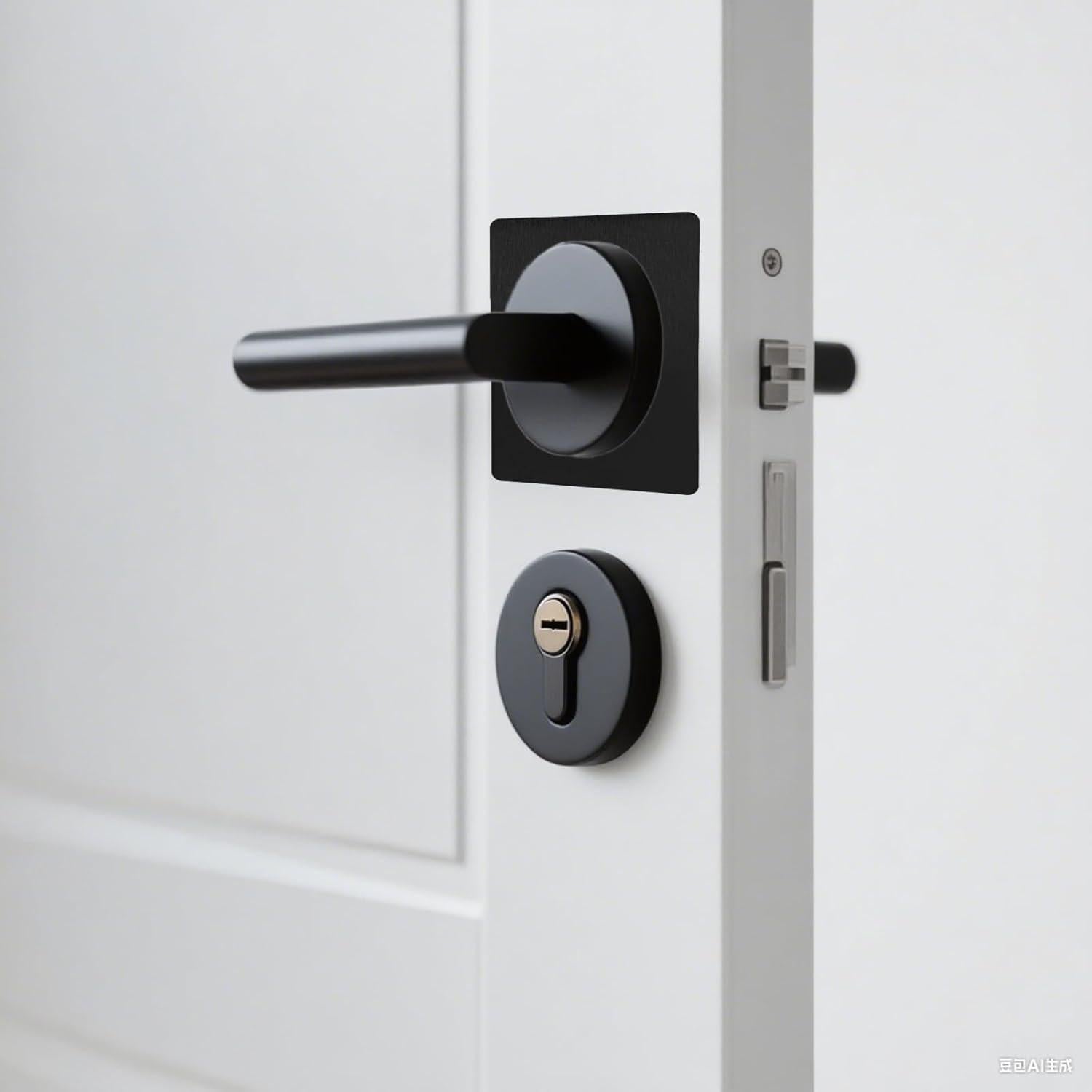 Placa de Cubierta de Cerrojo Rose-cha 2 Pcs Acero 8.9x8.9 cm