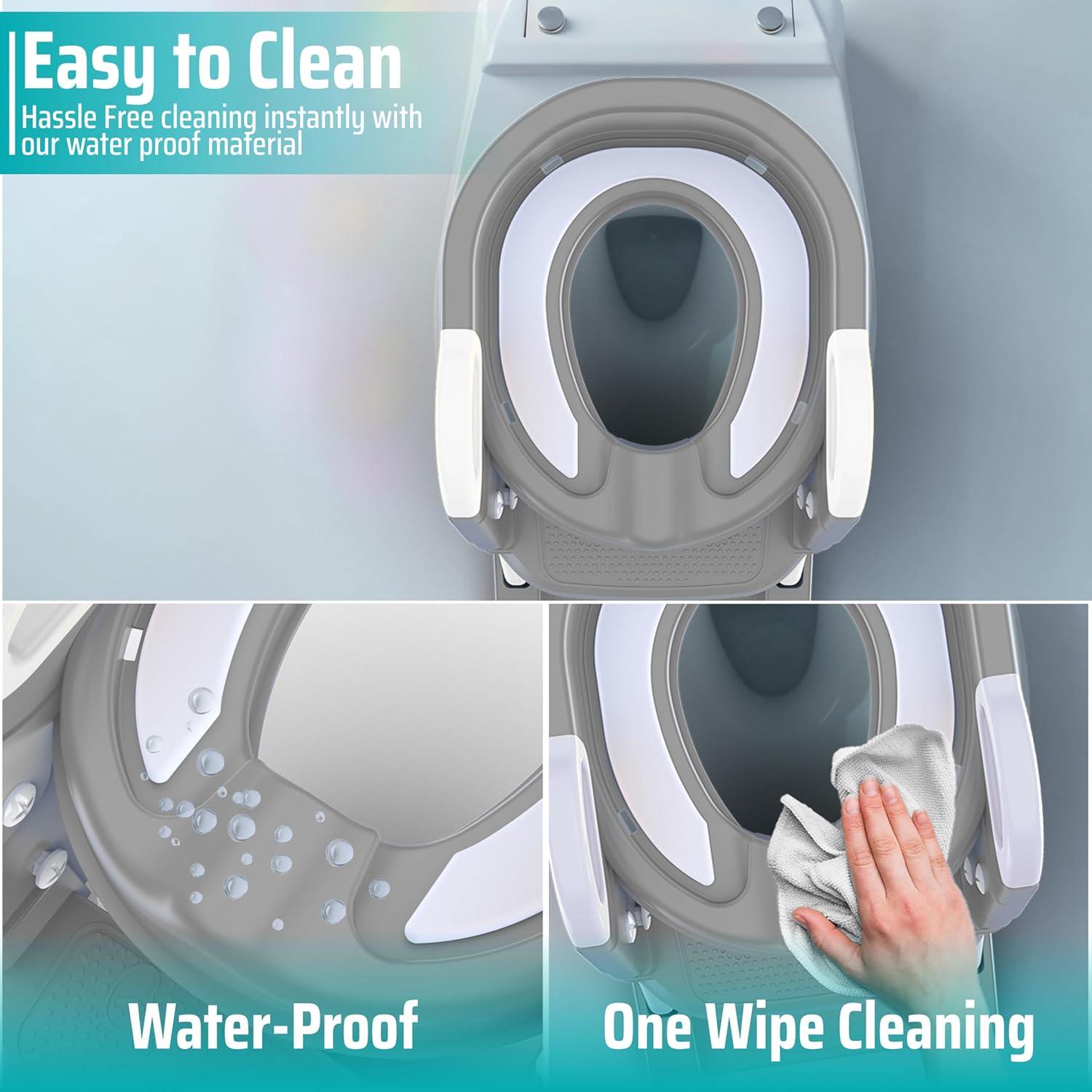 Inodoro de Entrenamiento 3 en 1 SafiSpiral Gris Plegable