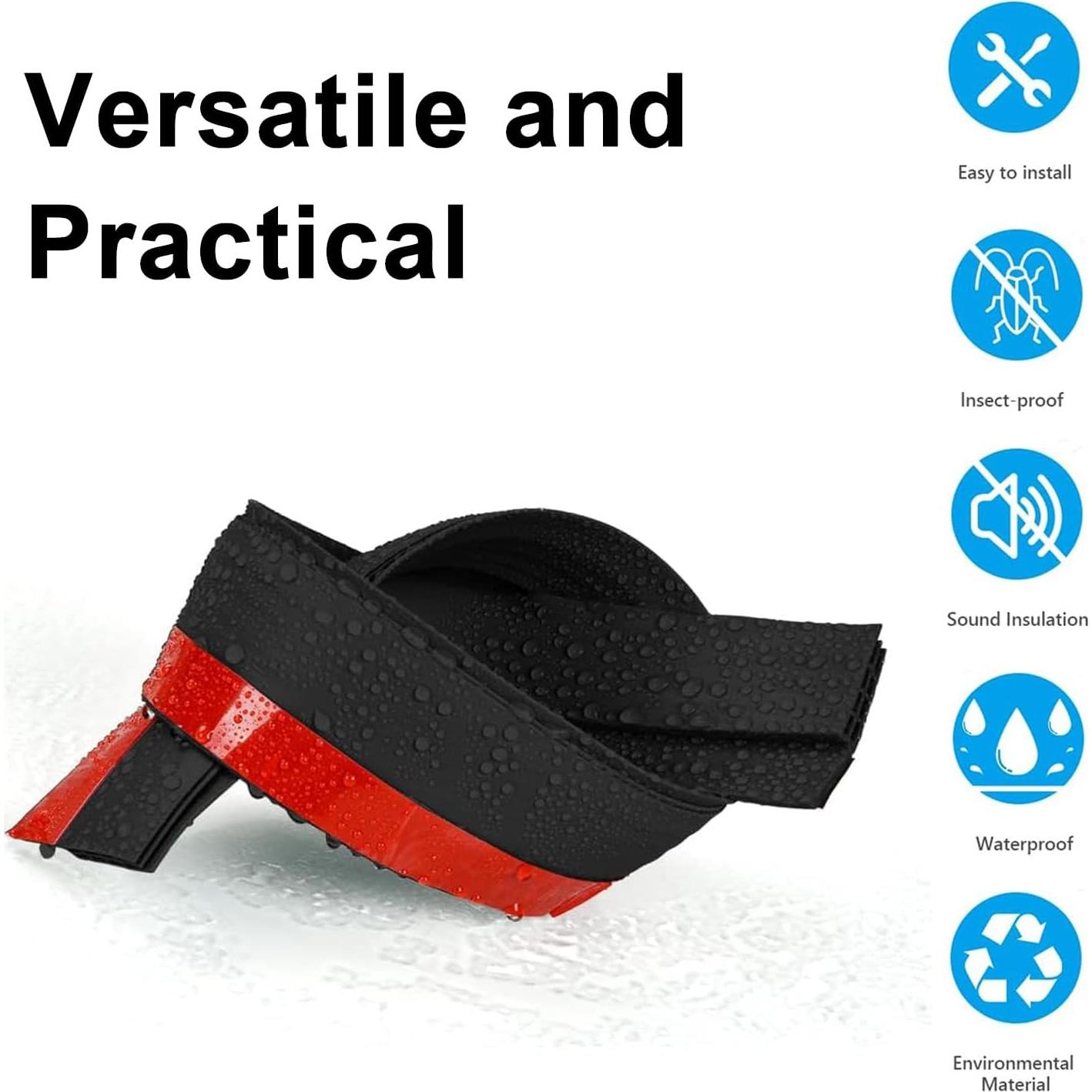 2 Tapones de Corrientes de Aire AIMIXUN 5.08 cm x 99.06 cm Negro