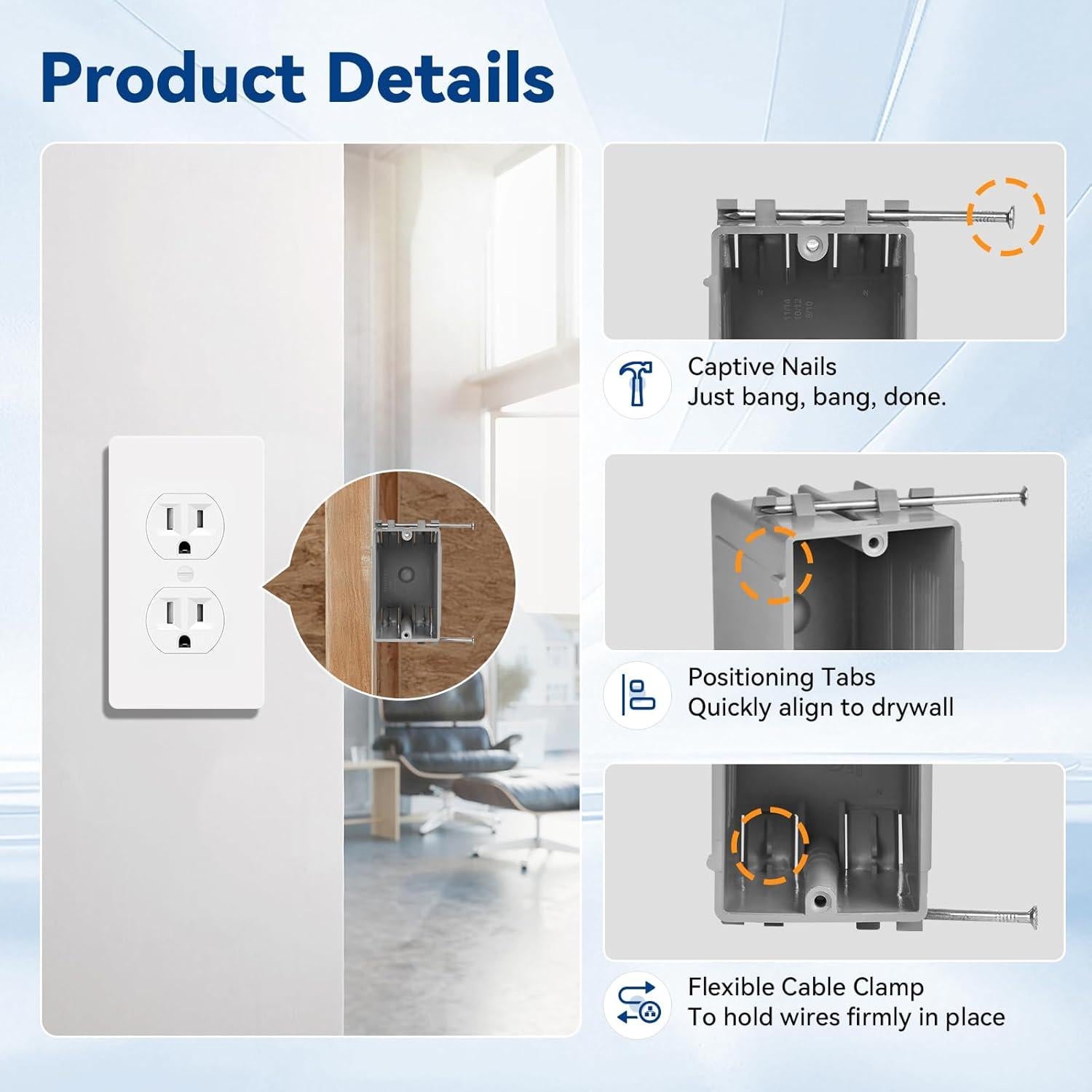 Caja Eléctrica de PVC 1-Gang Togalonn 22 cm³ Paquete de 6