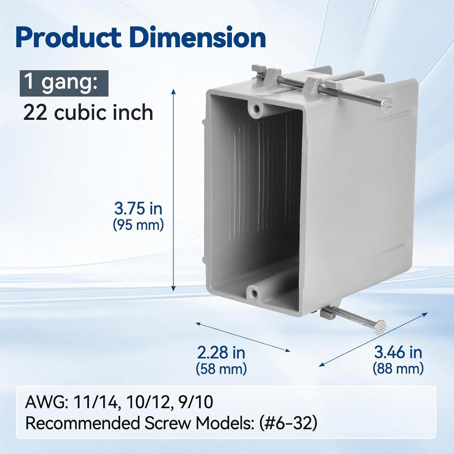 Caja Eléctrica de PVC 1-Gang Togalonn 22 cm³ Paquete de 6