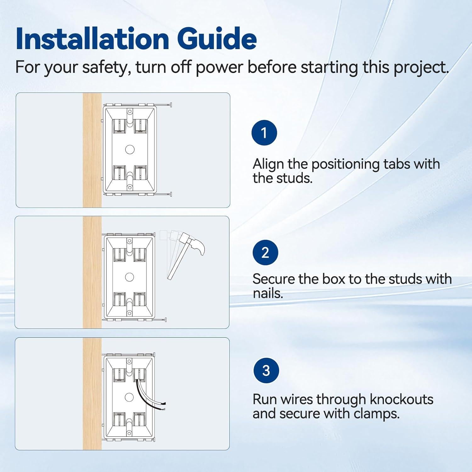 Caja Eléctrica de PVC 1-Gang Togalonn 22 cm³ Paquete de 6